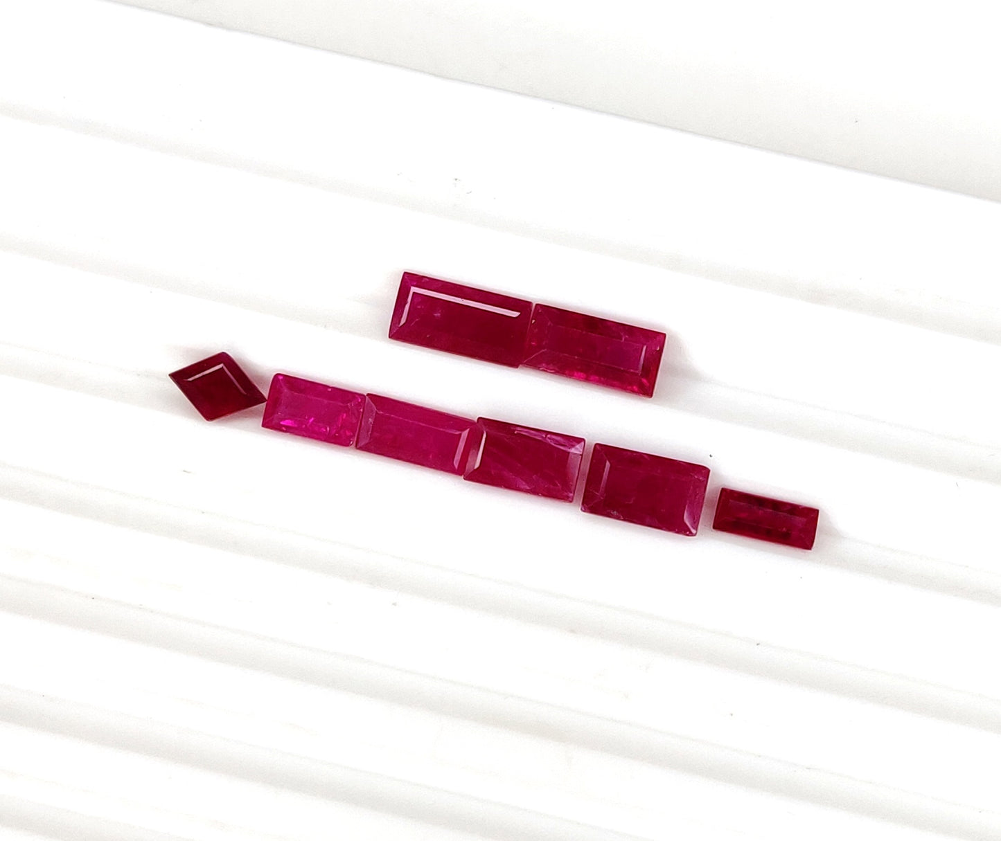 100% Natural Ruby Mozambique Heated Baguette Shape Loose Gemstones for Jewelry Making, July Birthstone for Necklace