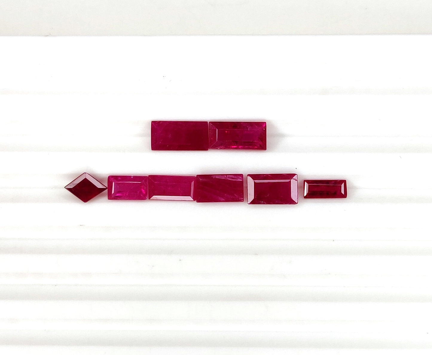 100% Natural Ruby Mozambique Heated Baguette Shape Loose Gemstones for Jewelry Making, July Birthstone for Necklace