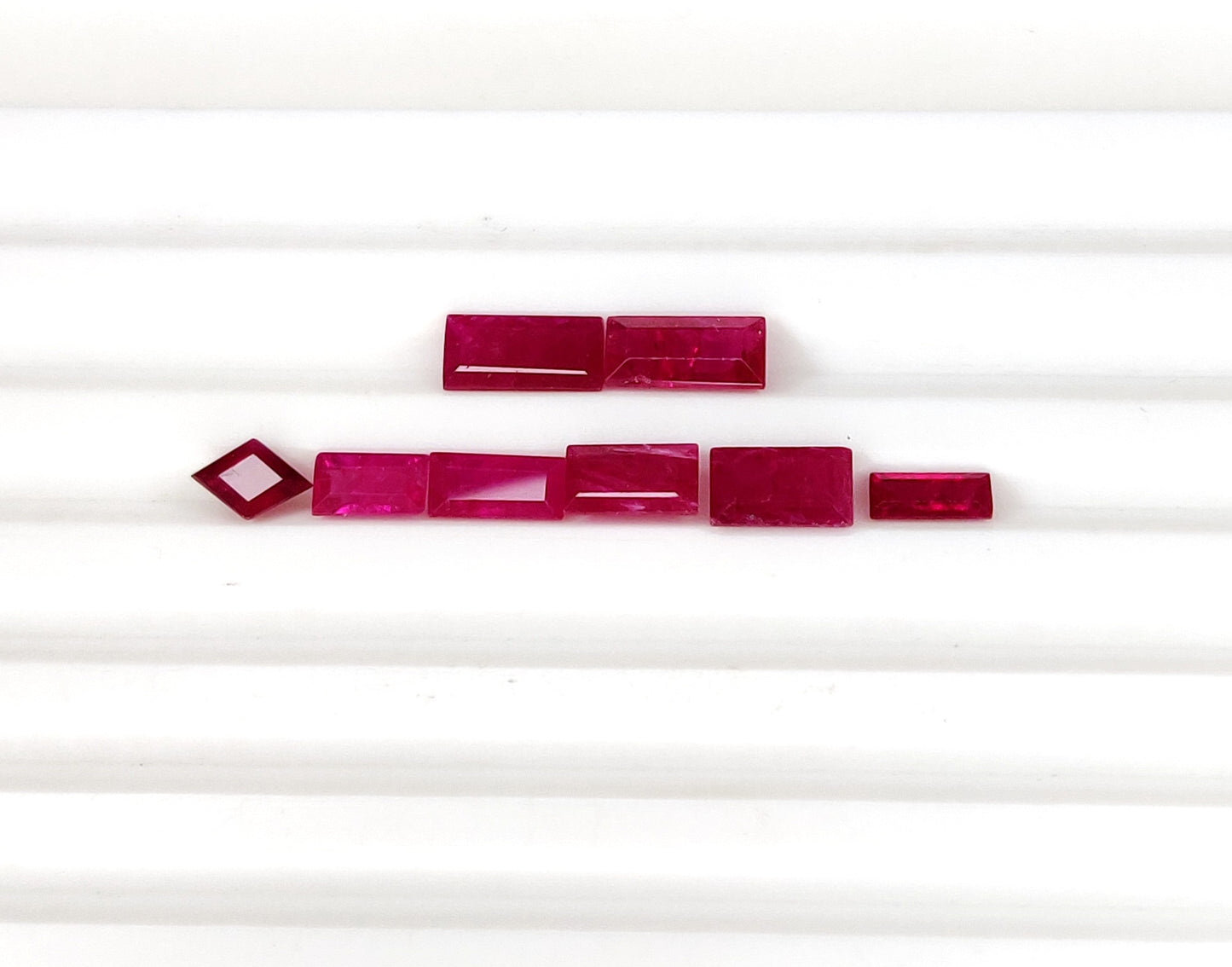 100% Natural Ruby Mozambique Heated Baguette Shape Loose Gemstones for Jewelry Making, July Birthstone for Necklace