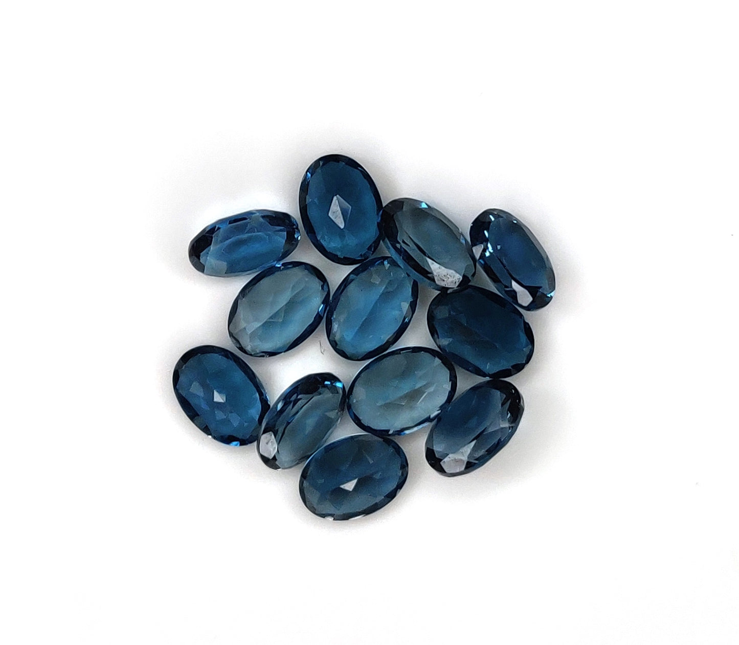 Natural Blue Topaz Gemstone Brilliant Cut 5x7mm Faceted Oval Shape Blue Topaz Loose Gemstone for Bracelet, Necklace Making