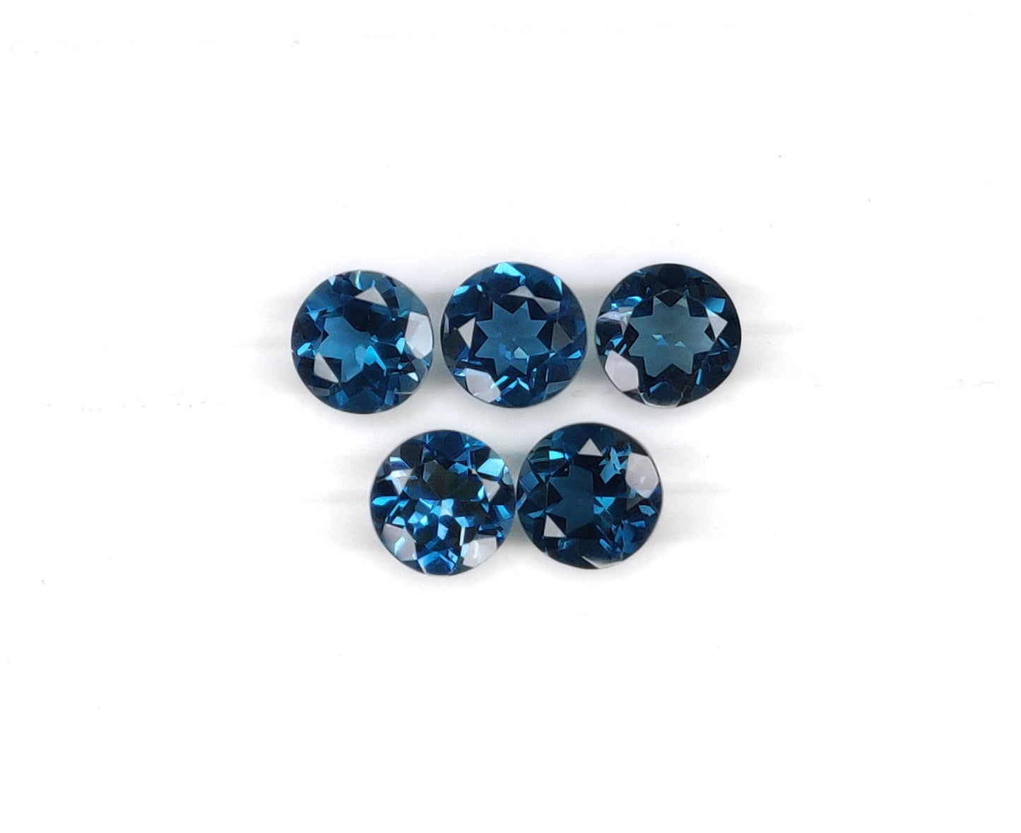 Natural Blue Topaz Brilliant Cut 7 mm Faceted Loose Gemstone Fine Quality Jewelry Making December Birthstone