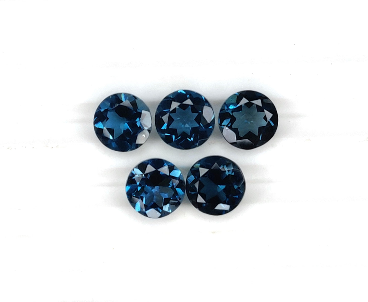 Natural Blue Topaz Brilliant Cut 7 mm Faceted Loose Gemstone Fine Quality Jewelry Making December Birthstone