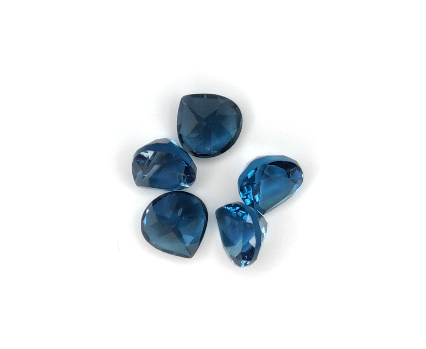 2.20 Carat Blue Topaz Heart Shape Calibrated 7 MM December Birthstone Natural Gemstones for Jewellery Making