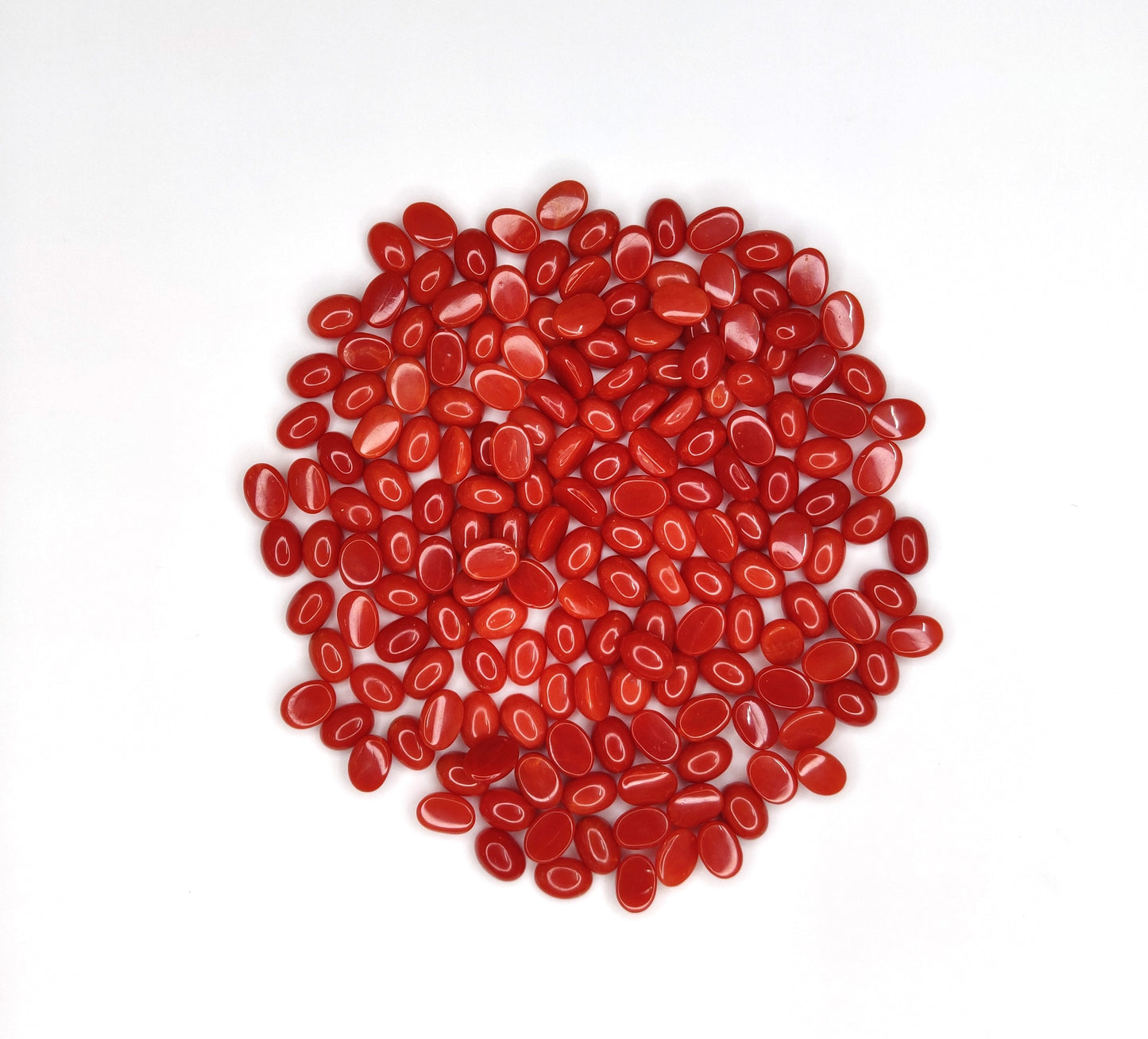 Natural Red Coral Oval 5x7mm Cabochon Calibrated Loose Certified Gemstone Untreated Lot Ready For Jewelry Setting