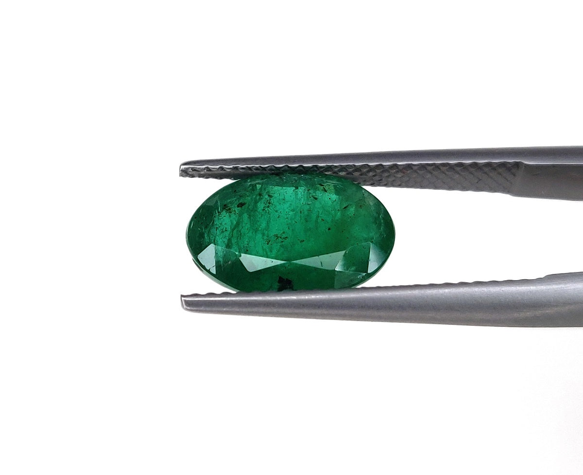 3.40 CT 100% Natural Zambian Emerald Oval Cut 8.60x12.05x5.0 mm Faceted Gemstone Fine Quality 1 Pcs May Birthstone for Ring & Pendant Making
