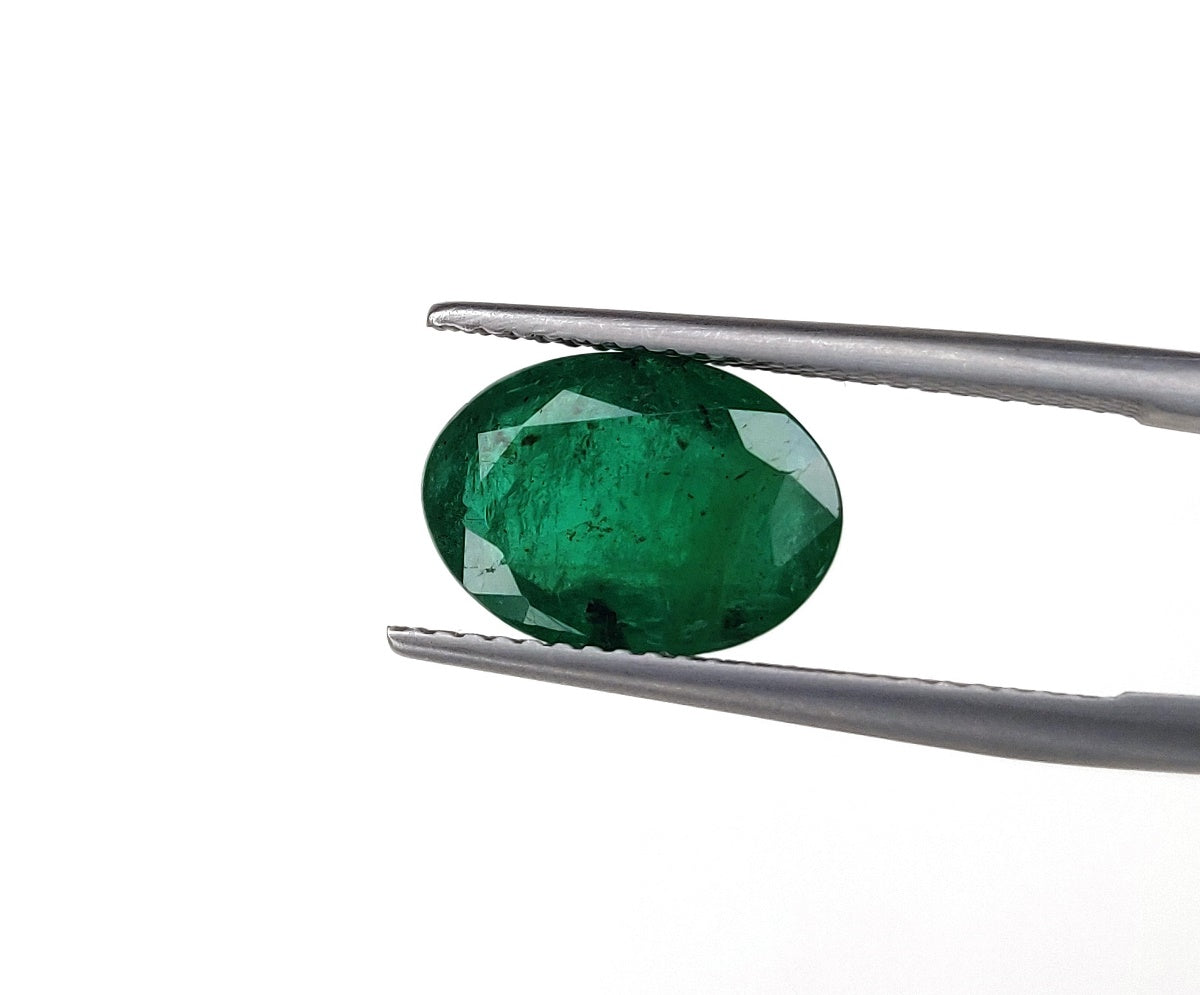 3.40 CT 100% Natural Zambian Emerald Oval Cut 8.60x12.05x5.0 mm Faceted Gemstone Fine Quality 1 Pcs May Birthstone for Ring & Pendant Making