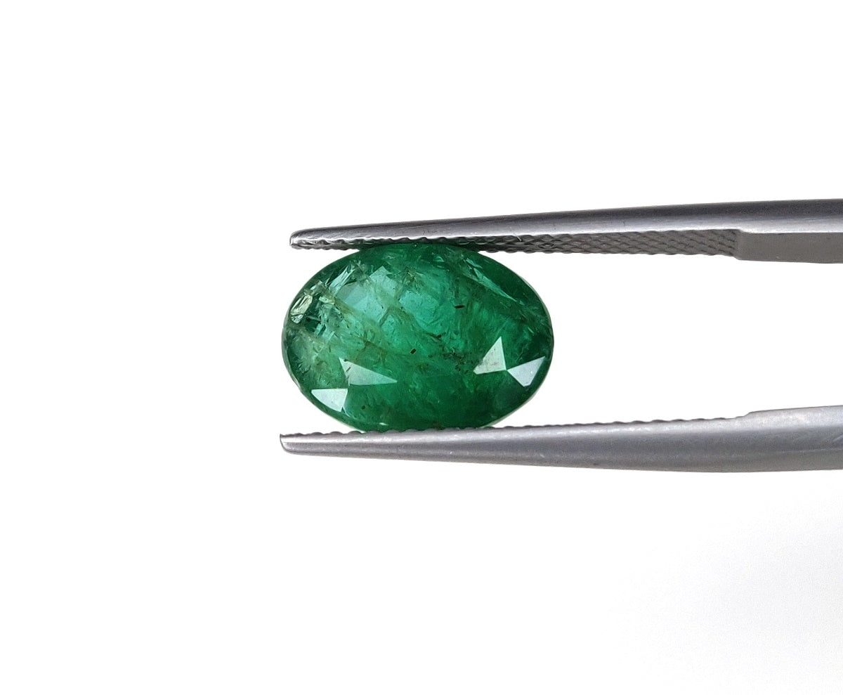 4.40 Carat Natura Emerald Oval Cut 9.10x12.25x5.75 mm Size Single Pcs Gemstone Fine Quality Faceted May Birthstone for Ring at Best Price