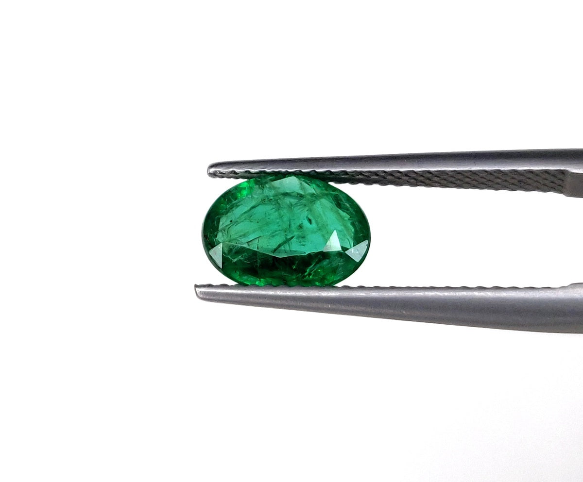 1.55 Carat Natura Emerald Oval Cut 7.20x9.60x3.20 mm Size Single Pcs Gemstone Fine Quality Faceted May Birthstone for Ring at Best Price