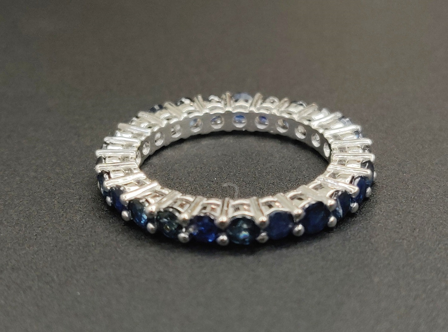 Blue Sapphire Gemstones Round Shape 3mm Size Handmade 925 Sterling Silver Ring for Wedding Attire, Valentine's Day Gift