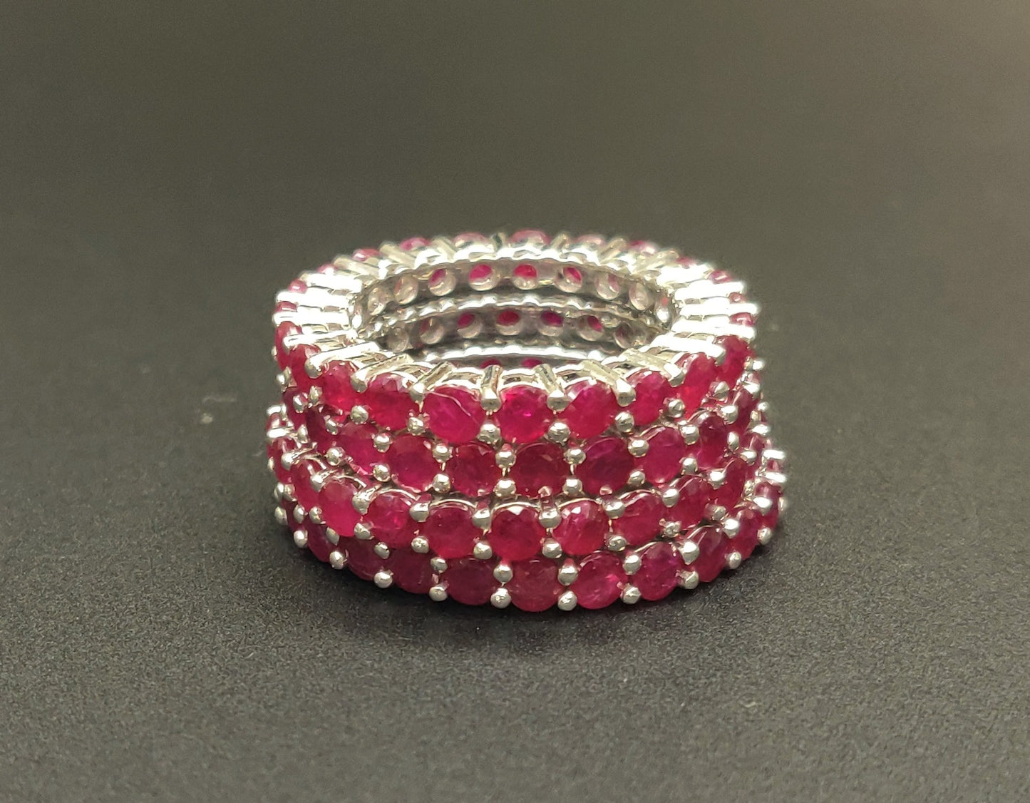 Fine Quality Natural Ruby Round Shape Gemstone 3mm Size 925 Sterling Silver Statement Ring