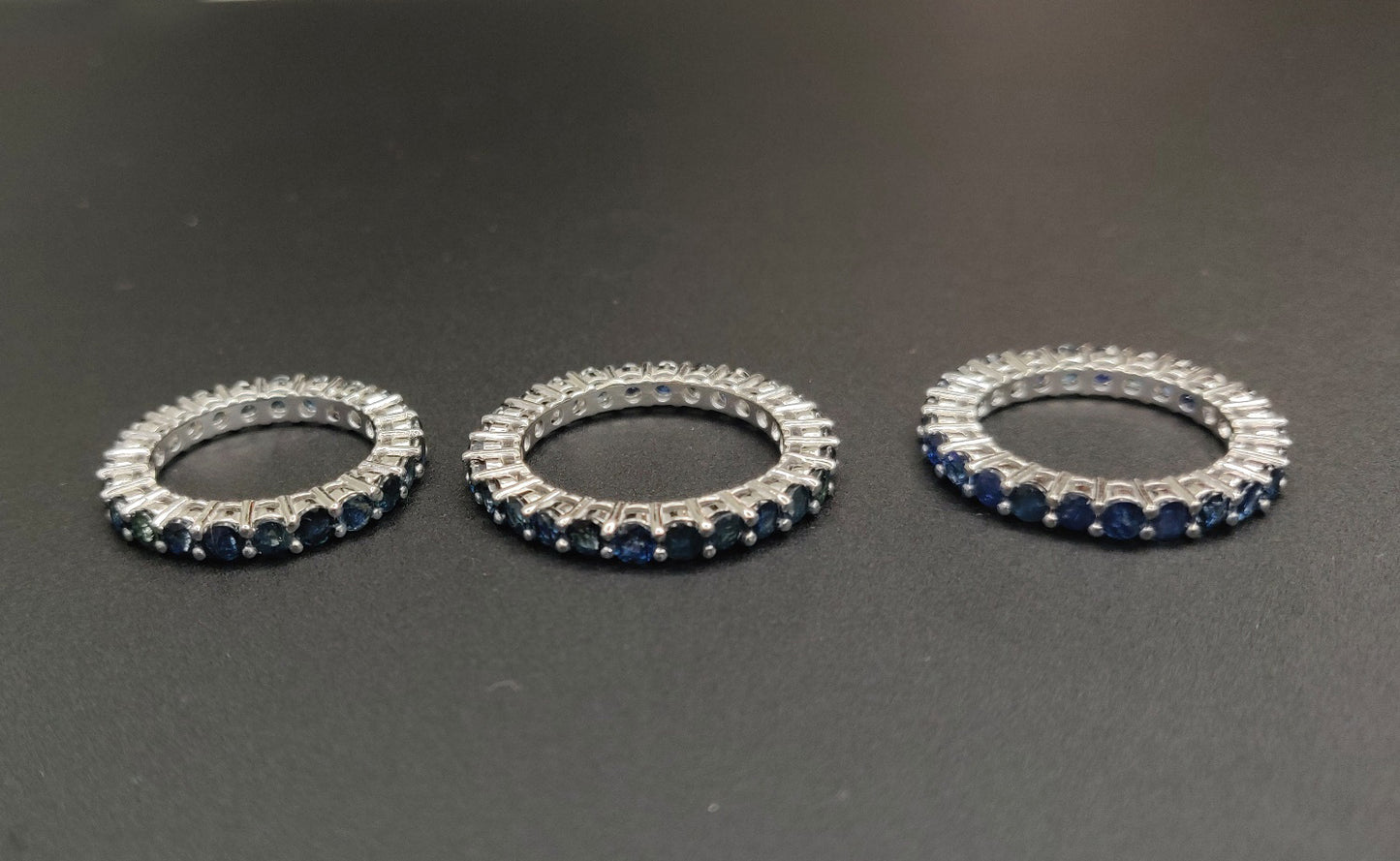Blue Sapphire Gemstones Round Shape 3mm Size Handmade 925 Sterling Silver Ring for Wedding Attire, Valentine's Day Gift
