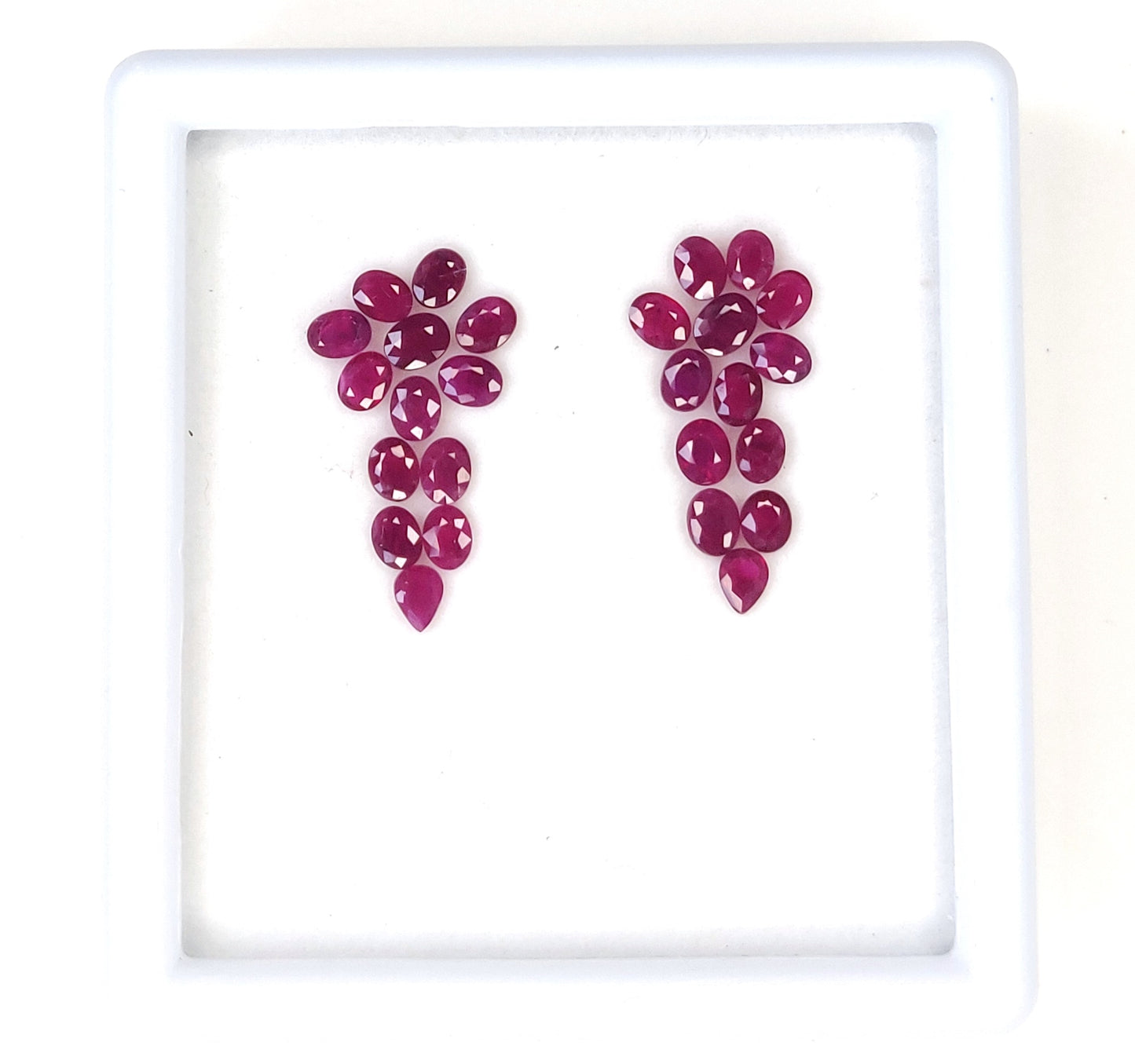Burma Ruby Heated 3x4 mm Oval & Pear Cut July Birthstone Calibrated Loose Gemstones for Jewellery Making