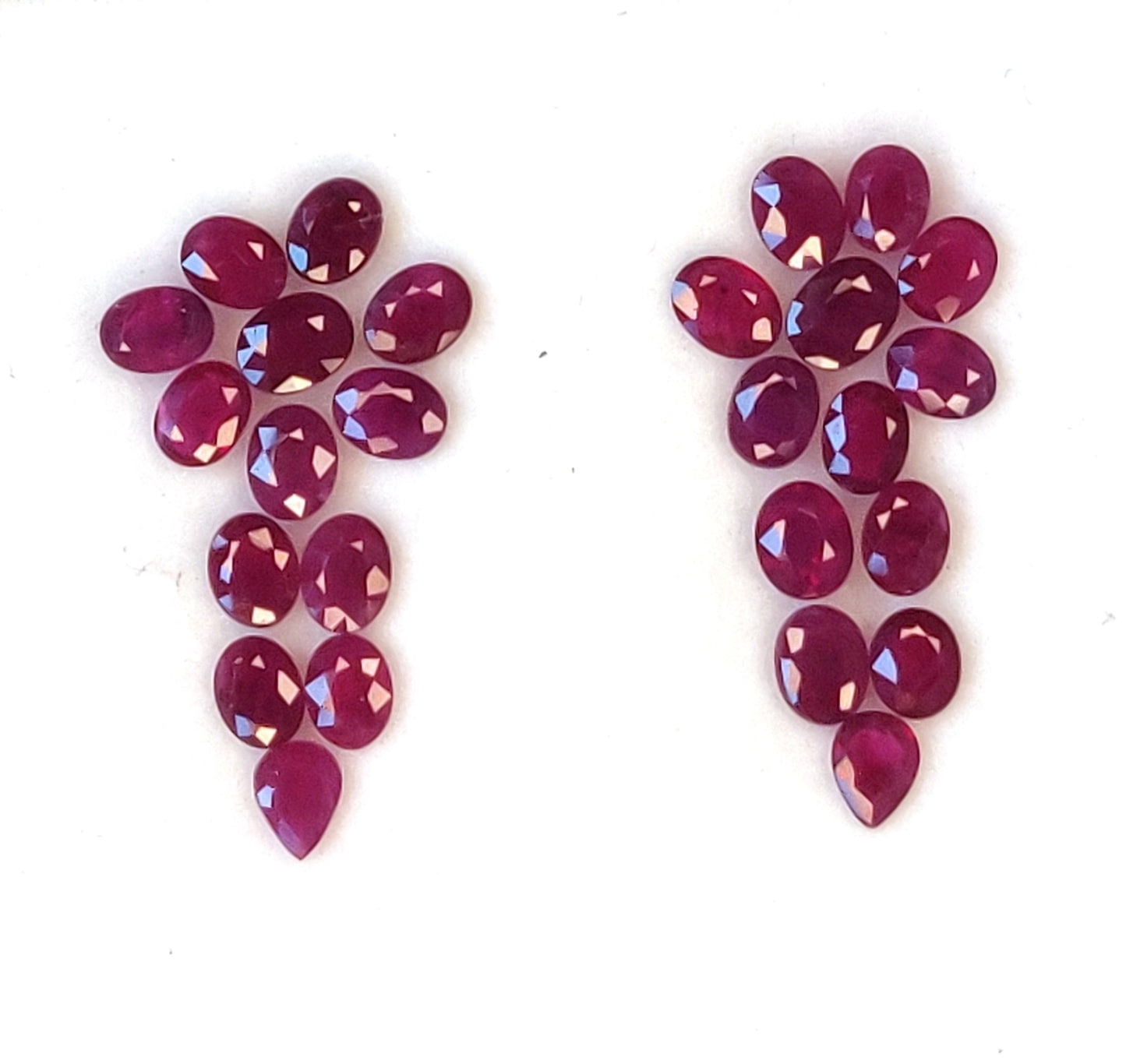 Burma Ruby Heated 3x4 mm Oval & Pear Cut July Birthstone Calibrated Loose Gemstones for Jewellery Making