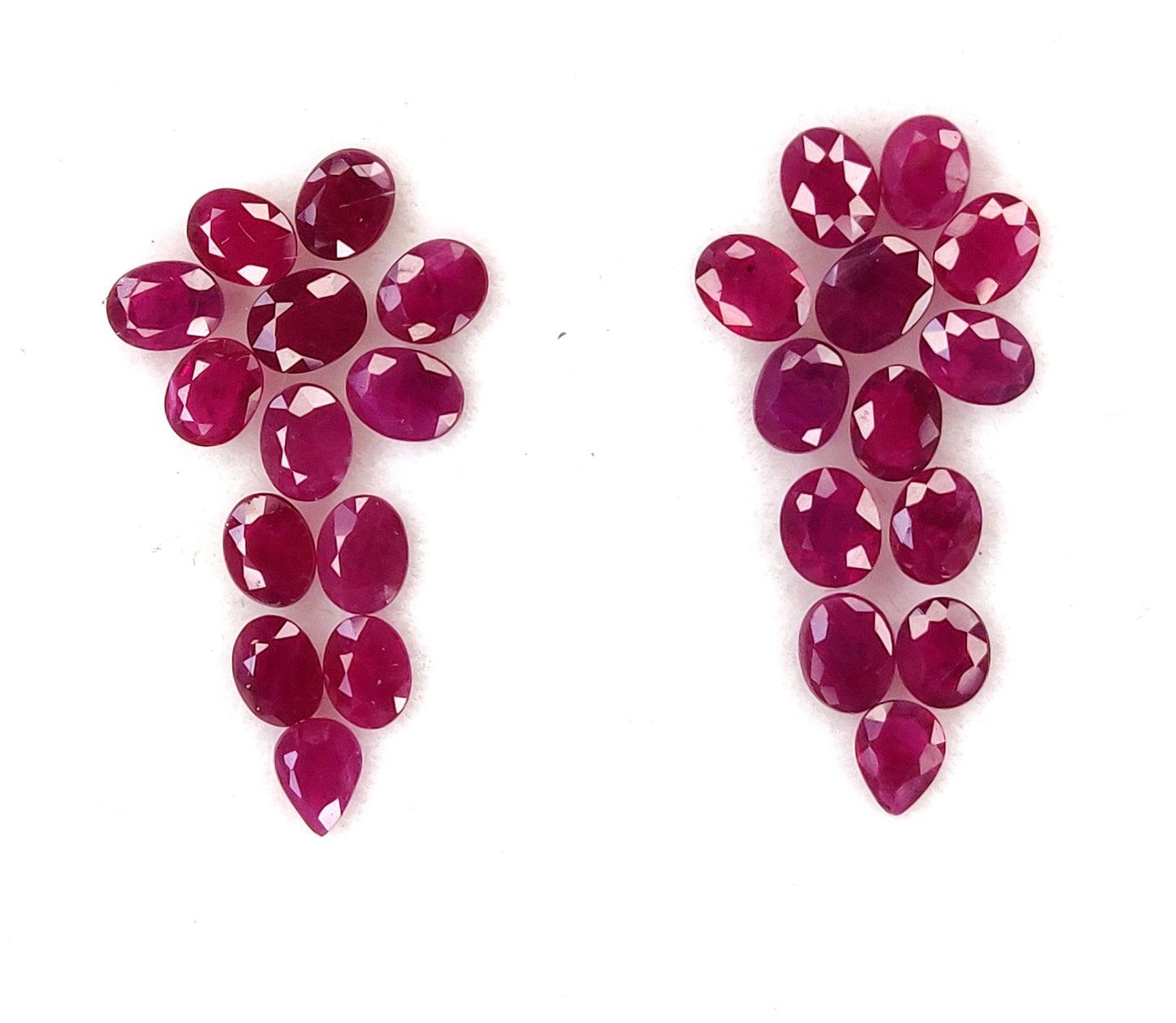 Burma Ruby Heated 3x4 mm Oval & Pear Cut July Birthstone Calibrated Loose Gemstones for Jewellery Making
