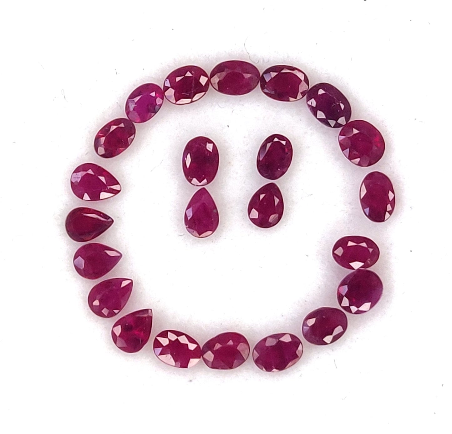 3x4 mm Top Quality Natural Burma Ruby Heat Oval & Pear Shape Loose Gemstone July Birthstone for Bracelet or Necklace Making