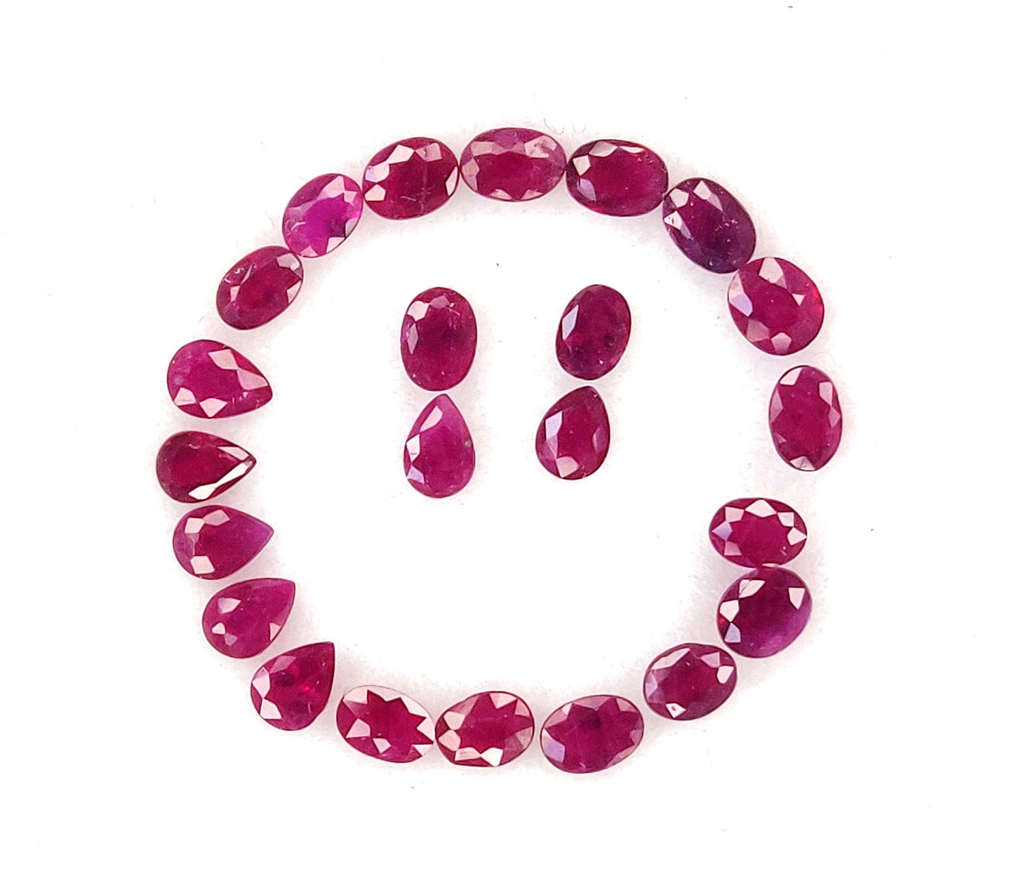 3x4 mm Top Quality Natural Burma Ruby Heat Oval & Pear Shape Loose Gemstone July Birthstone for Bracelet or Necklace Making
