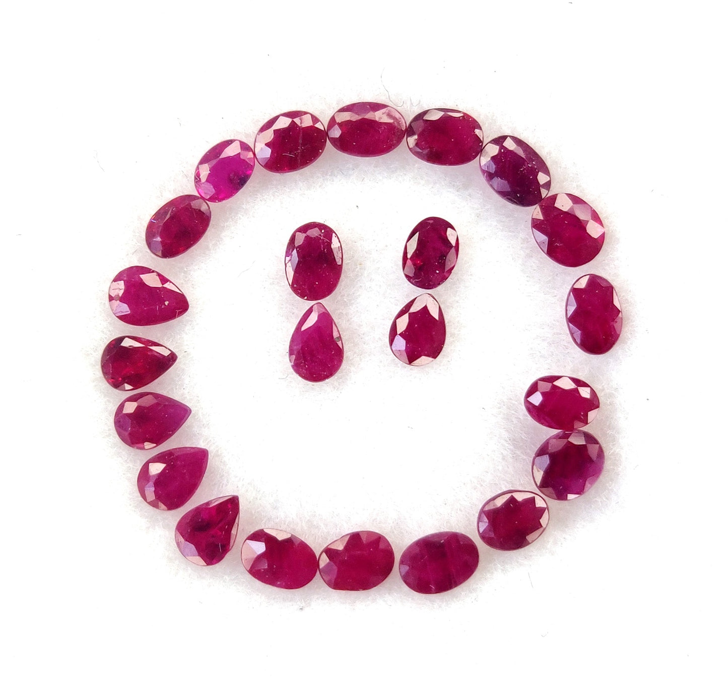 3x4 mm Top Quality Natural Burma Ruby Heat Oval & Pear Shape Loose Gemstone July Birthstone for Bracelet or Necklace Making