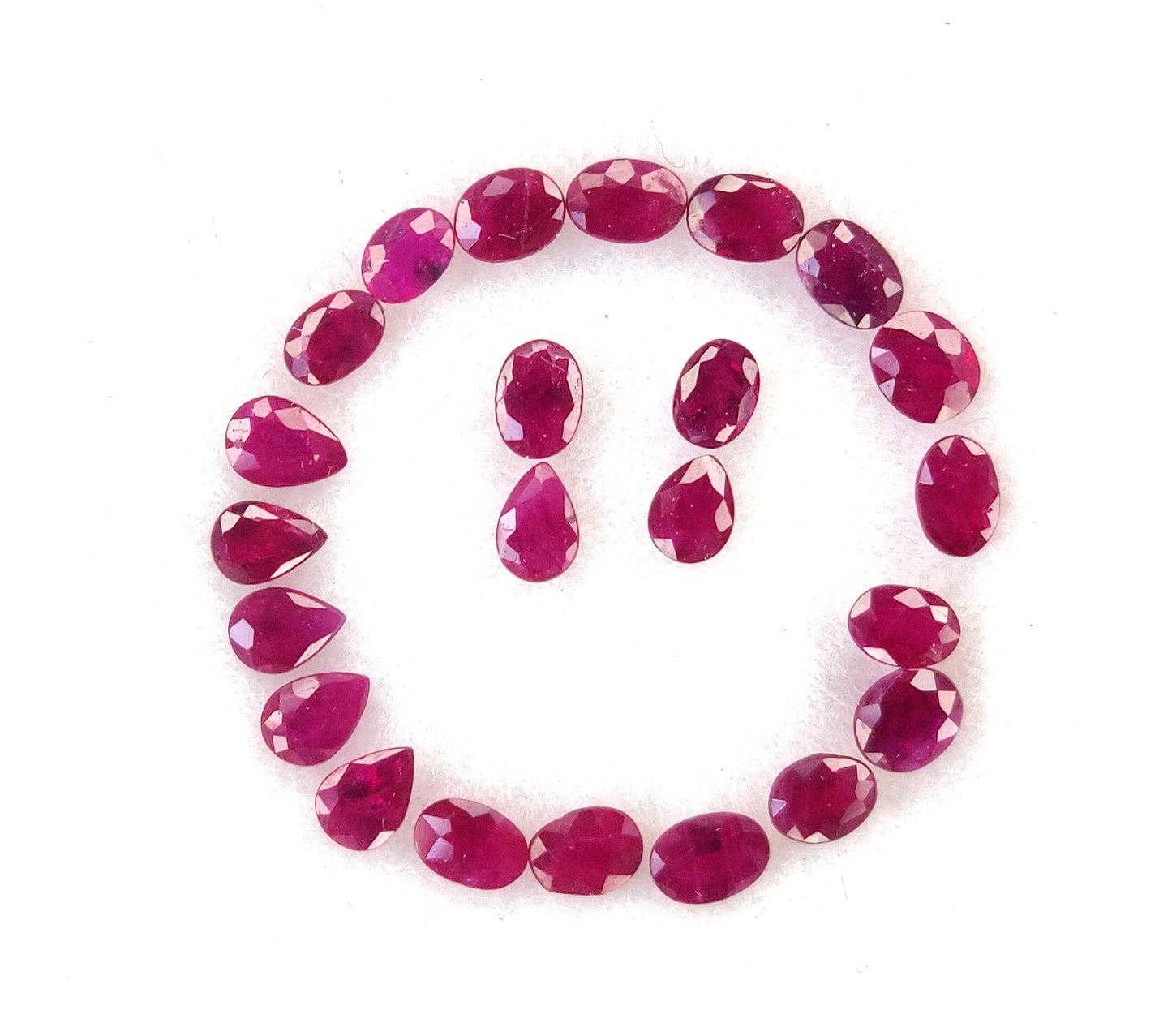 3x4 mm Top Quality Natural Burma Ruby Heat Oval & Pear Shape Loose Gemstone July Birthstone for Bracelet or Necklace Making