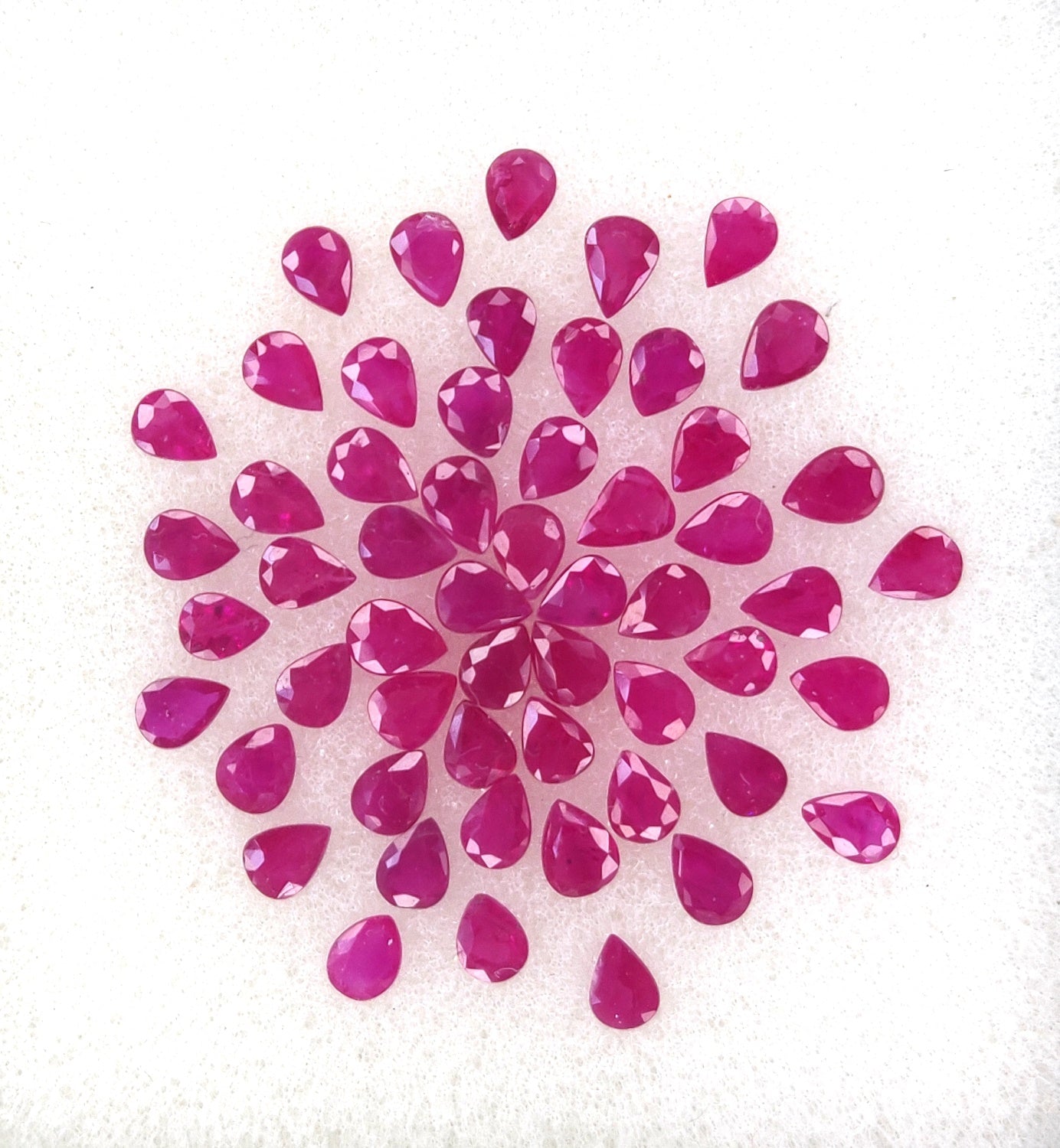 Natural Fine Quality Heated Burma Ruby 3x4 mm Pear Shape Red Color Loose Gemstones for Making Jewellery