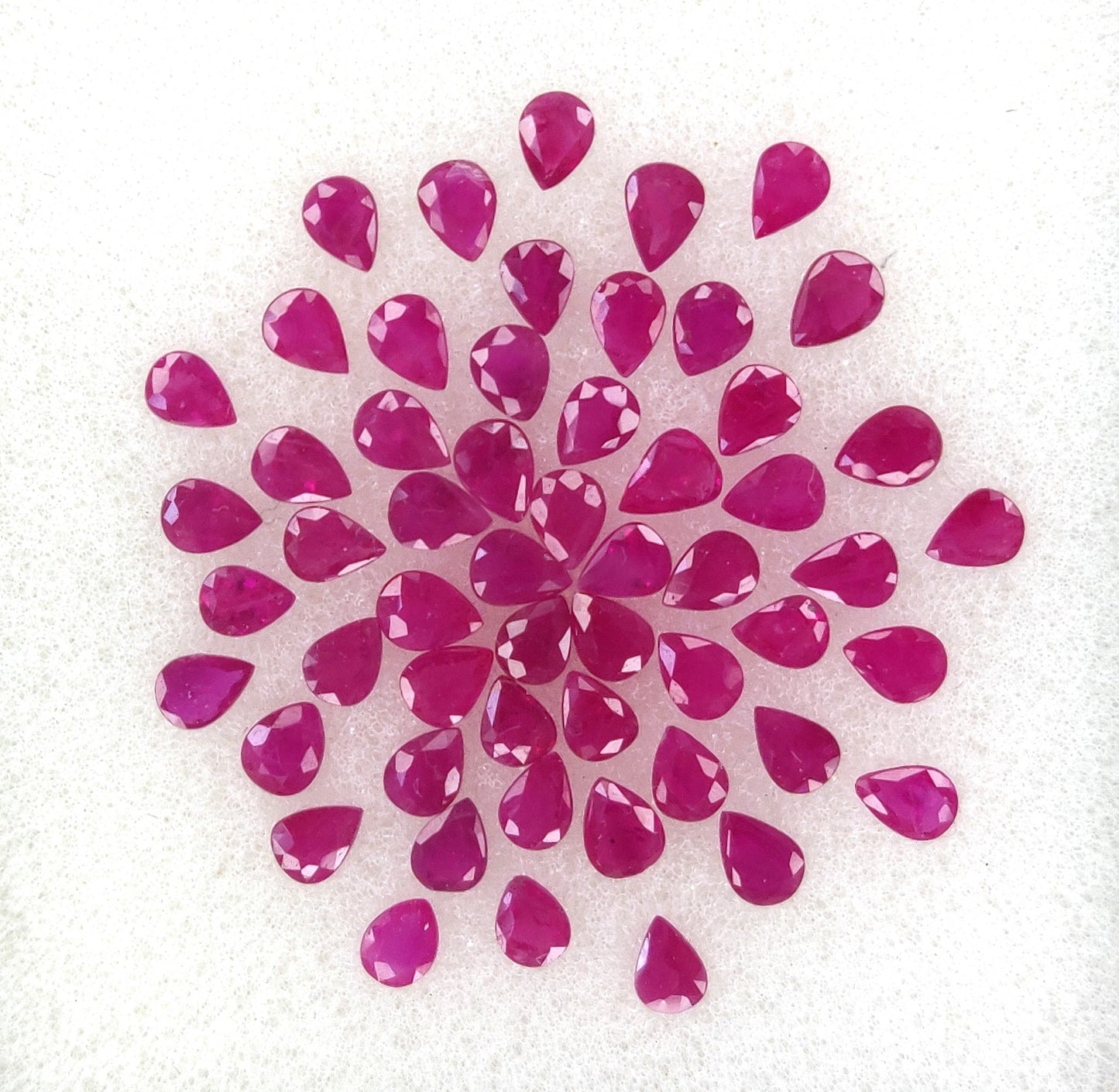 Natural Fine Quality Heated Burma Ruby 3x4 mm Pear Shape Red Color Loose Gemstones for Making Jewellery