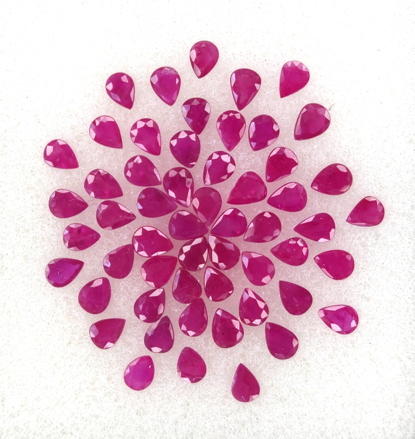 Natural Fine Quality Heated Burma Ruby 3x4 mm Pear Shape Red Color Loose Gemstones for Making Jewellery