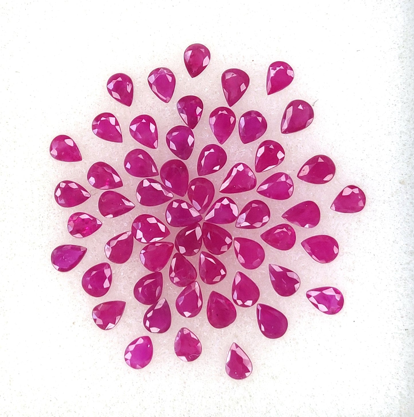 Natural Fine Quality Heated Burma Ruby 3x4 mm Pear Shape Red Color Loose Gemstones for Making Jewellery