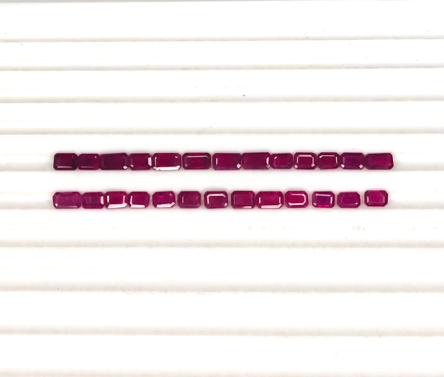 High Quality Natural Pinkish Red 3x4-3x5mm Emerald Cut Octagon Shape Heated Burma Ruby Loose Gemstones for Jewelry