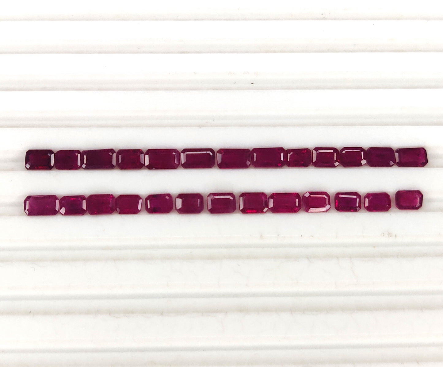 High Quality Natural Pinkish Red 3x4-3x5mm Emerald Cut Octagon Shape Heated Burma Ruby Loose Gemstones for Jewelry