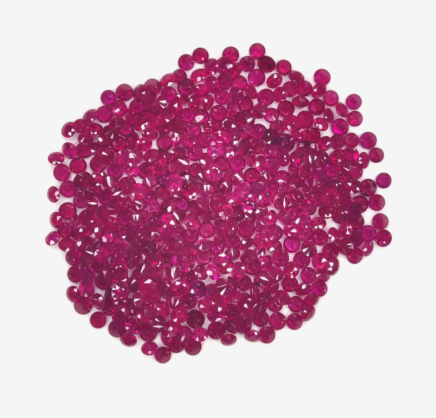 Natural 3-3.5mm Round Shape Diamond Cut Reddish Pink Burma Ruby Loose Gemstone for Jewelry Making at Best Price