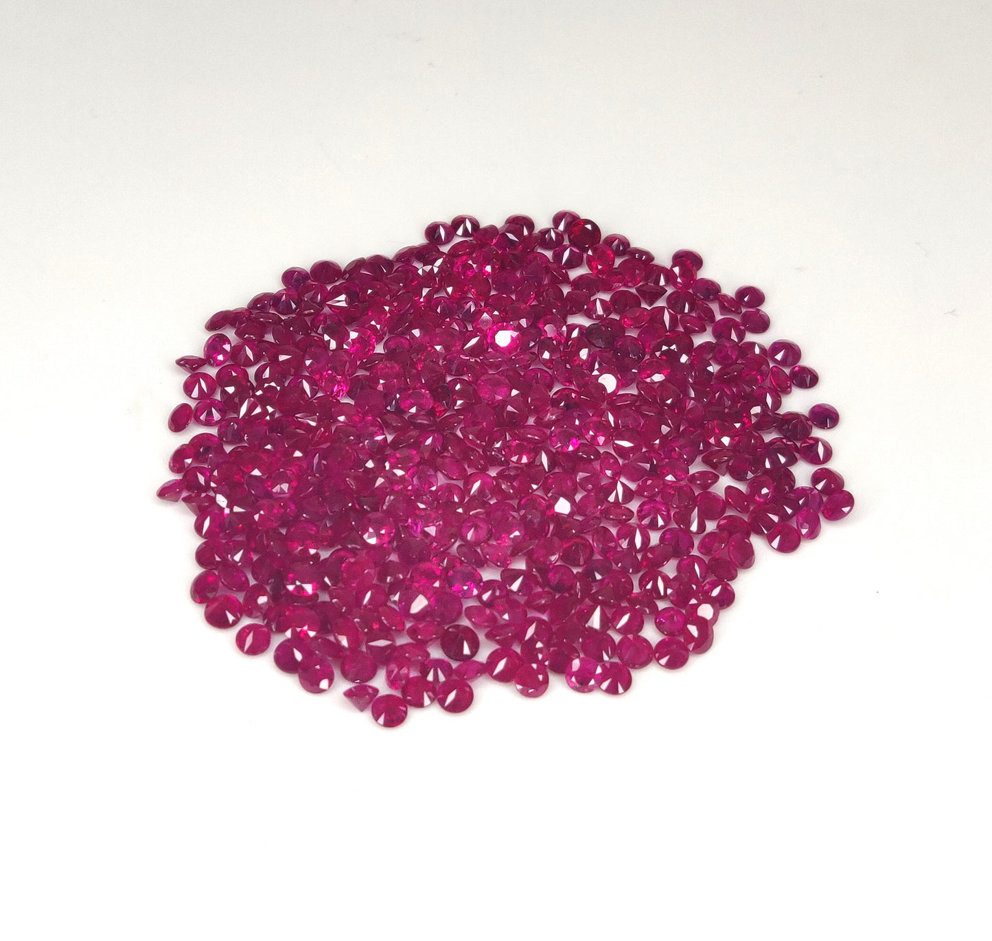 Natural 3-3.5mm Round Shape Diamond Cut Reddish Pink Burma Ruby Loose Gemstone for Jewelry Making at Best Price