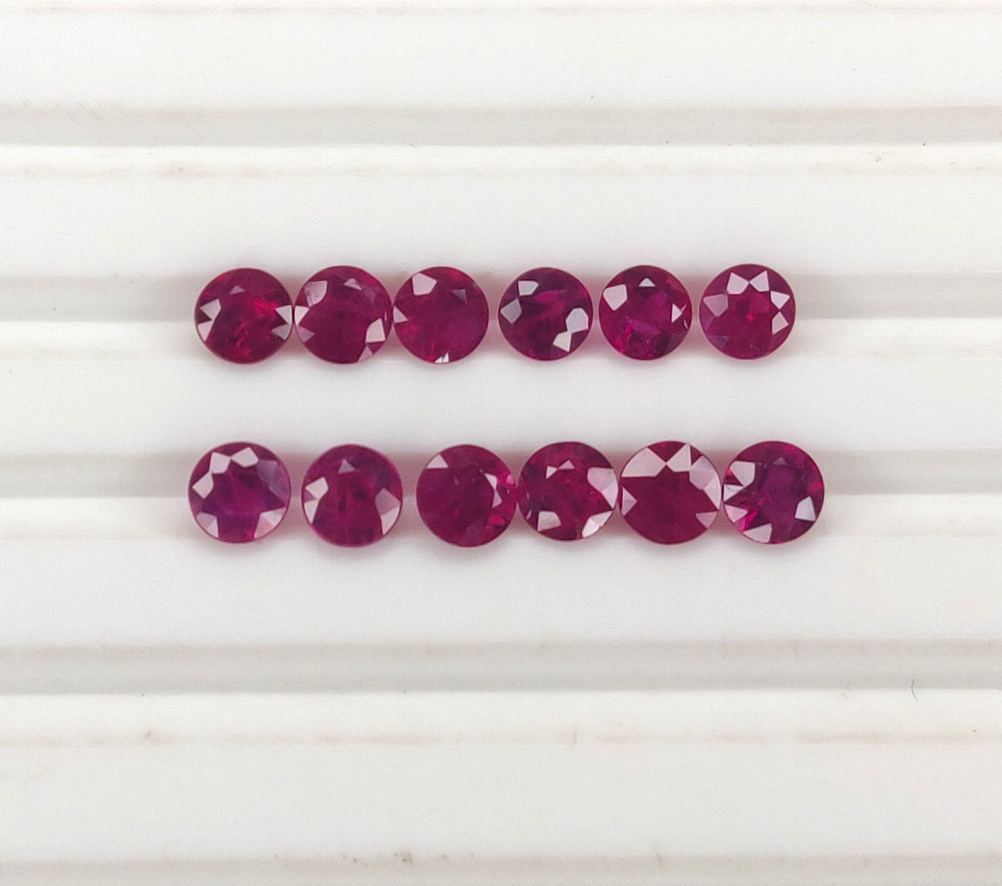 Natural 3-3.5mm Round Shape Diamond Cut Reddish Pink Burma Ruby Loose Gemstone for Jewelry Making at Best Price
