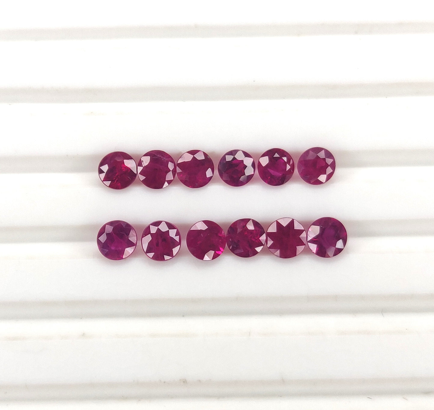 Natural 3-3.5mm Round Shape Diamond Cut Reddish Pink Burma Ruby Loose Gemstone for Jewelry Making at Best Price