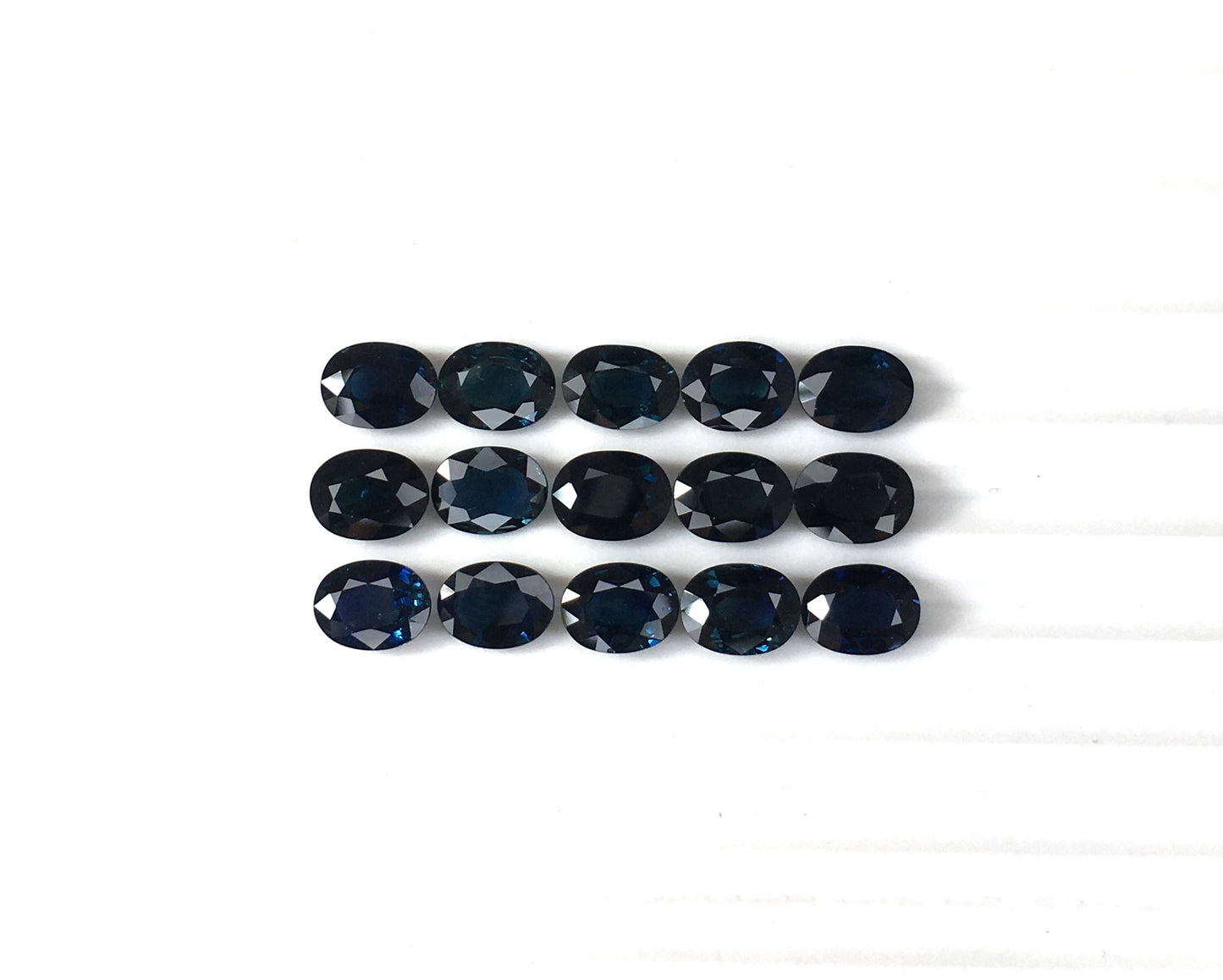 AAA Natural Blue Sapphire Cut Stone Faceted 6x8mm Oval Shape Calibrated Loose Gemstone for Jewelry Making