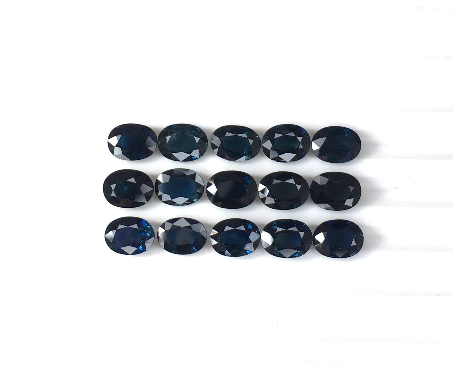 AAA Natural Blue Sapphire Cut Stone Faceted 6x8mm Oval Shape Calibrated Loose Gemstone for Jewelry Making