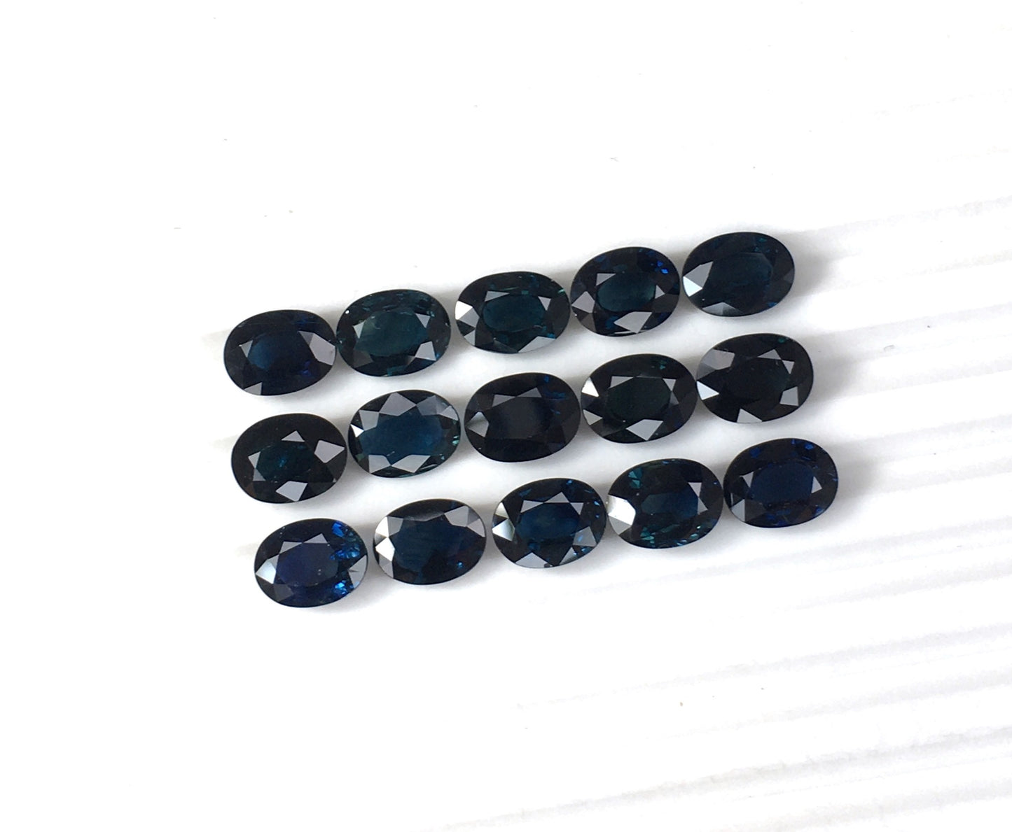 AAA Natural Blue Sapphire Cut Stone Faceted 6x8mm Oval Shape Calibrated Loose Gemstone for Jewelry Making