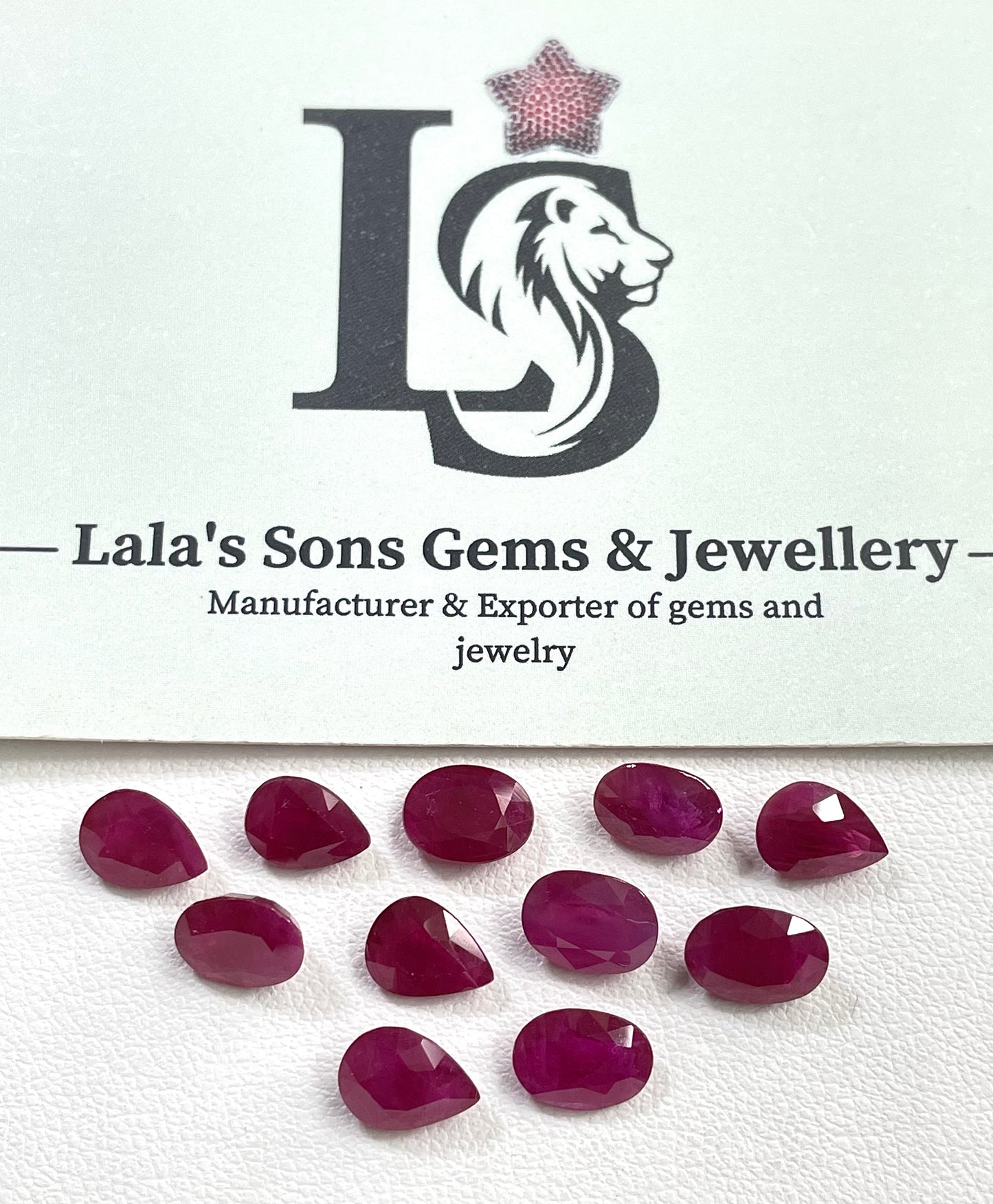 High-Quality Natural Burma Ruby Reddish Pink 6x8mm Oval Pear Cut Heated Calibration Size Loose Gemstones for Making Jewellery