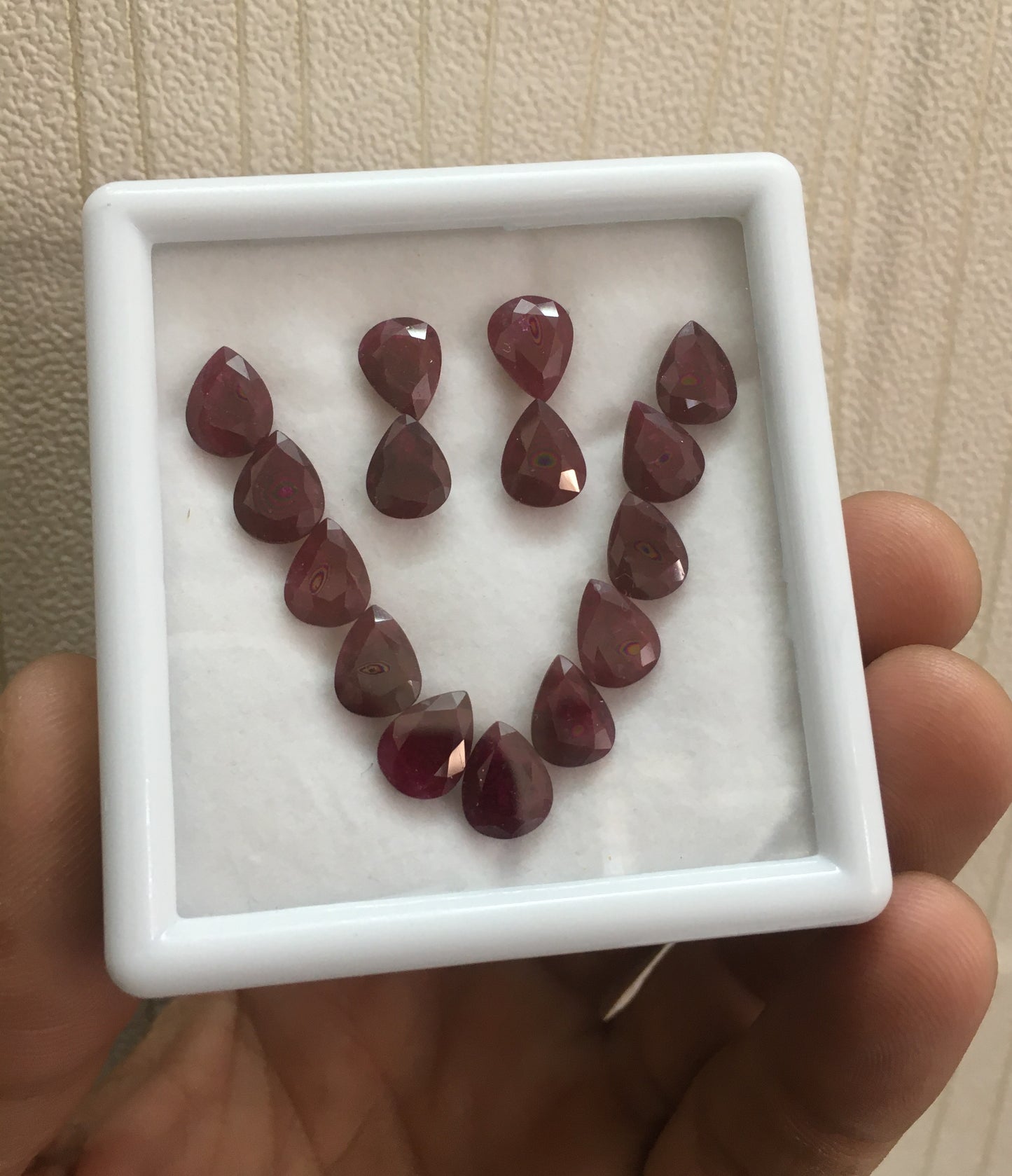 100% Natural Ruby African Cut 7x9 mm Pear Shape Calibrated Blood Red Dark Color Loose Gemstone for Making Bracelet, Necklace