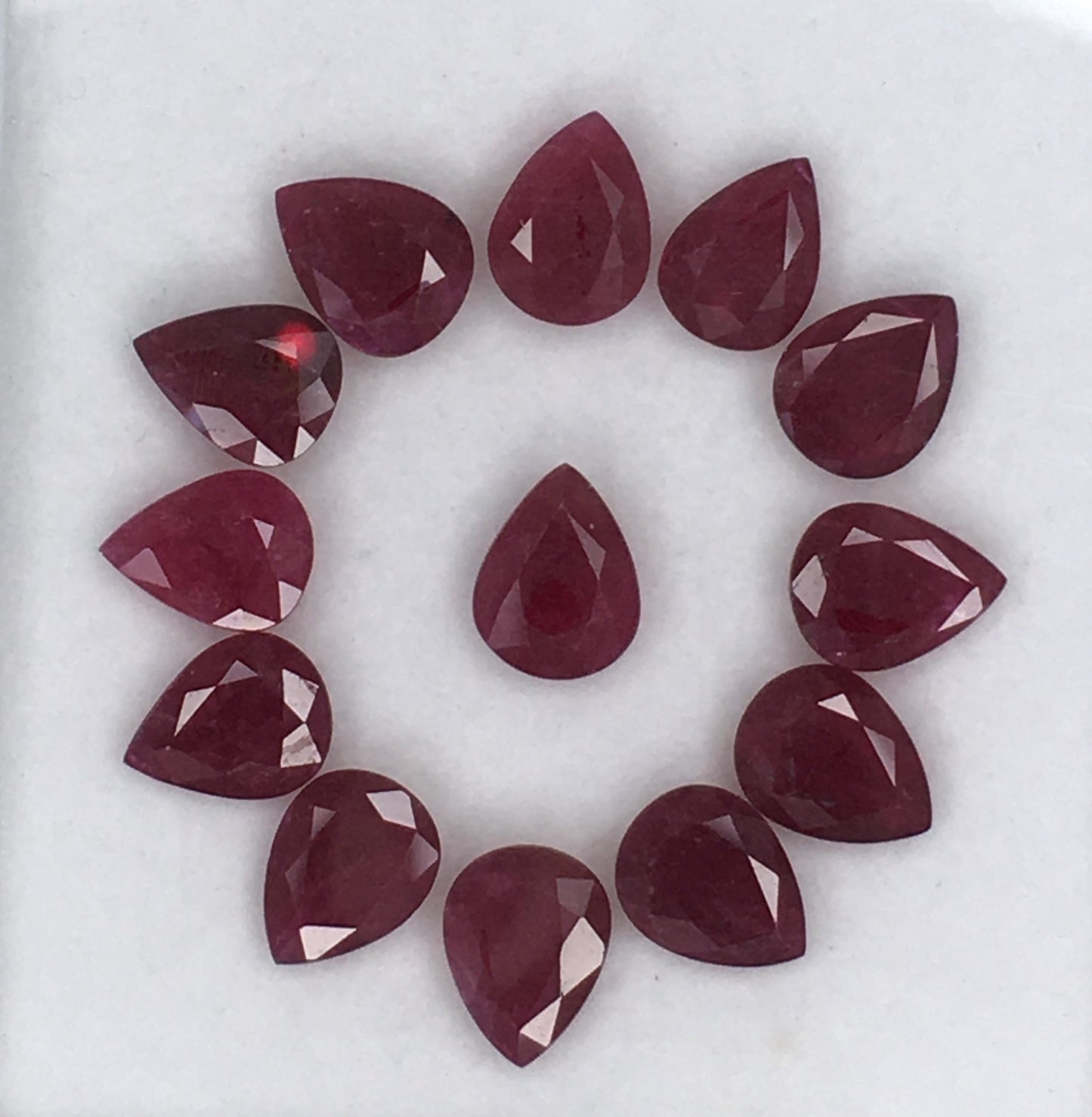 6x8mm Fine Quality 100% Natural Ruby African Pear Cut Blood Red Color Loose Gemstone for Jewelry Making at Best Price