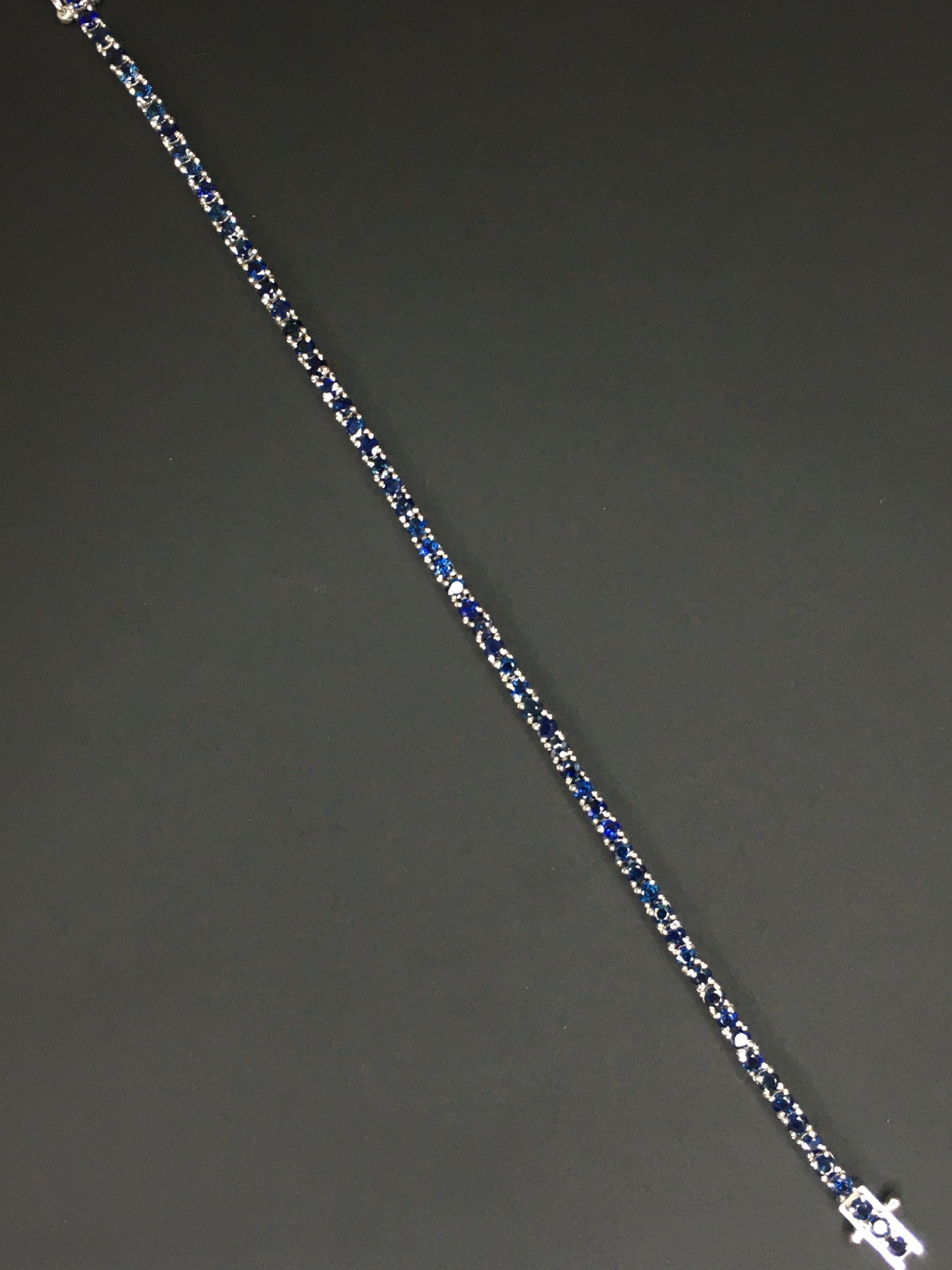Natural Blue Sapphire Gemstones Round 2mm Handmade 925 Sterling Silver Bracelet for Wedding Attire, Birthday Gifts at Best Price