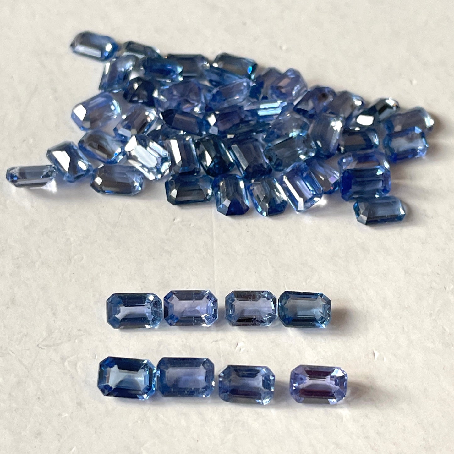 Fine Quality Blue Sapphire Heated 6x4 mm Octagon Cut Stones Natural Loose Gemstone for Jewelry Making