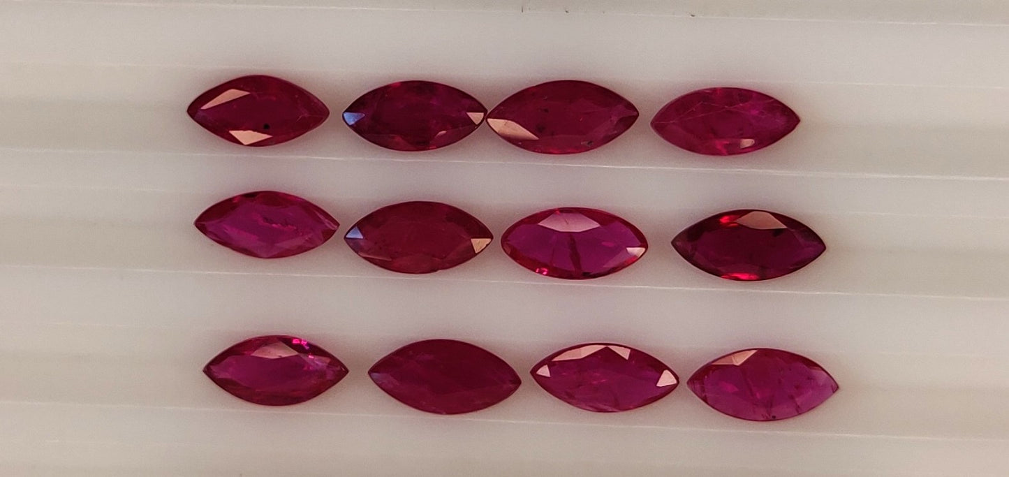 Mozambique Ruby Marquise Cut 4x8mm Precious Loose Gemstone, Faceted Stone for All Types of Jewelry