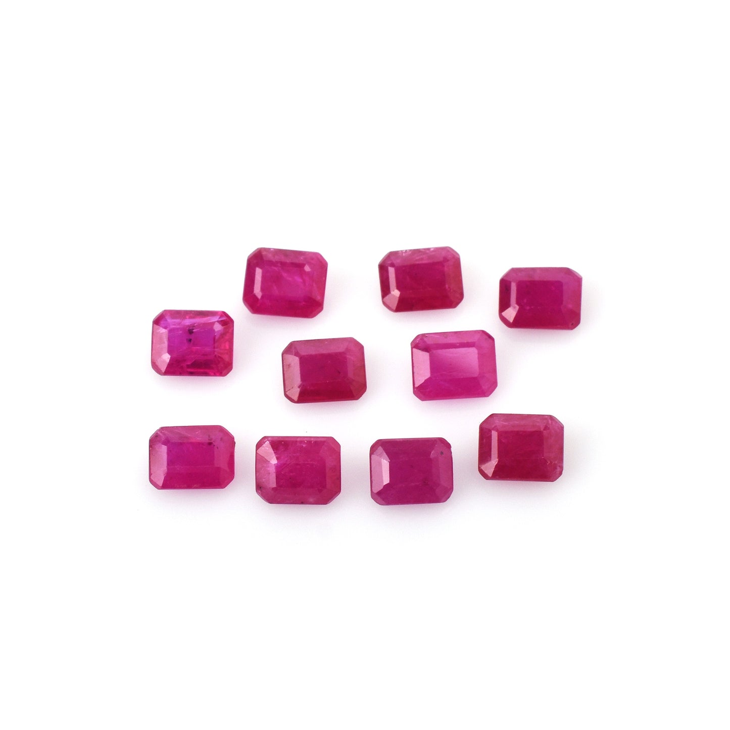 0.54 Carat Ruby Octagon Cut 5x4 mm Faceted Loose Gemstone Calibrated Reddish Pink Color Stones for Making Jewelry