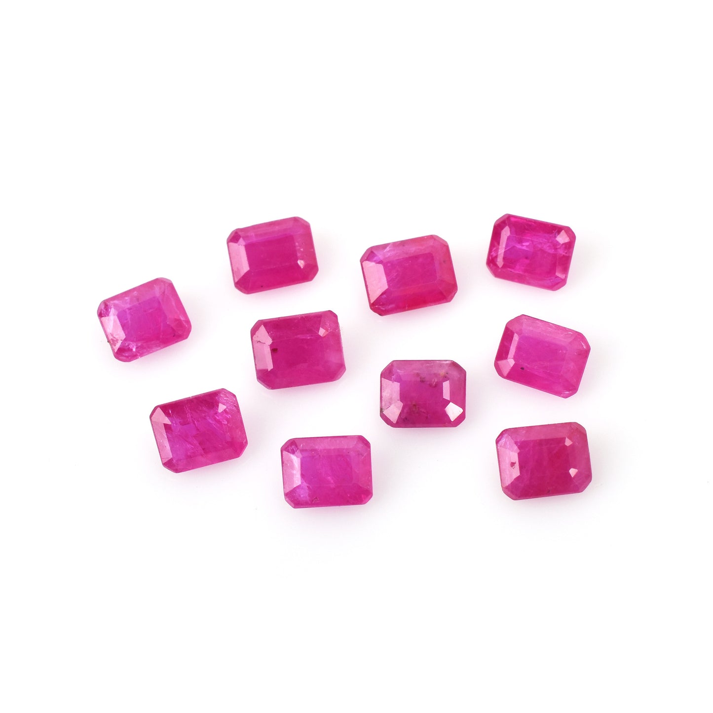 Excellent Cut 100% Natural Mozambique Ruby Heat 5x4mm Octagon Cut 0.54 Carat Reddish Pink Color Loose Gemstone for Making Jewellery