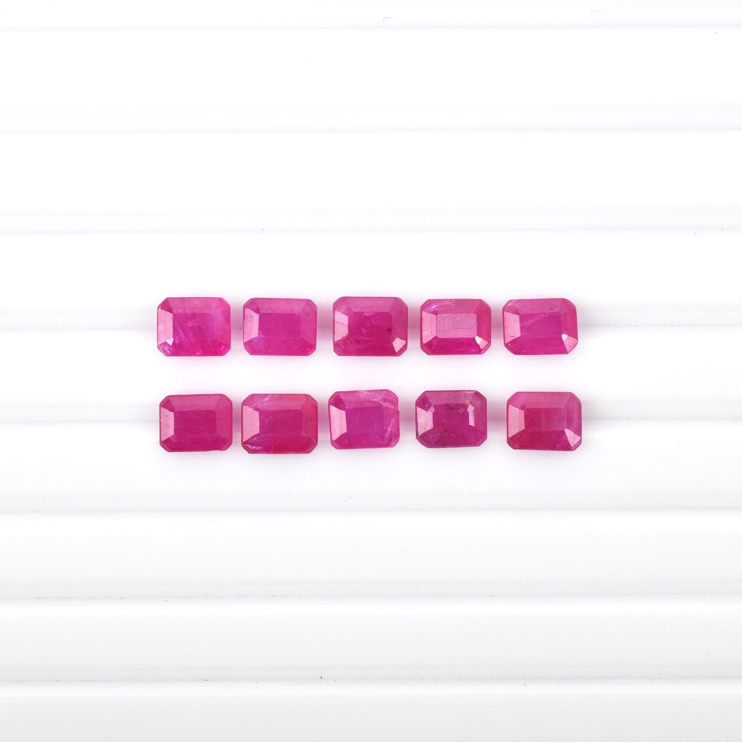 Excellent Cut 100% Natural Mozambique Ruby Heat 5x4mm Octagon Cut 0.54 Carat Reddish Pink Color Loose Gemstone for Making Jewellery