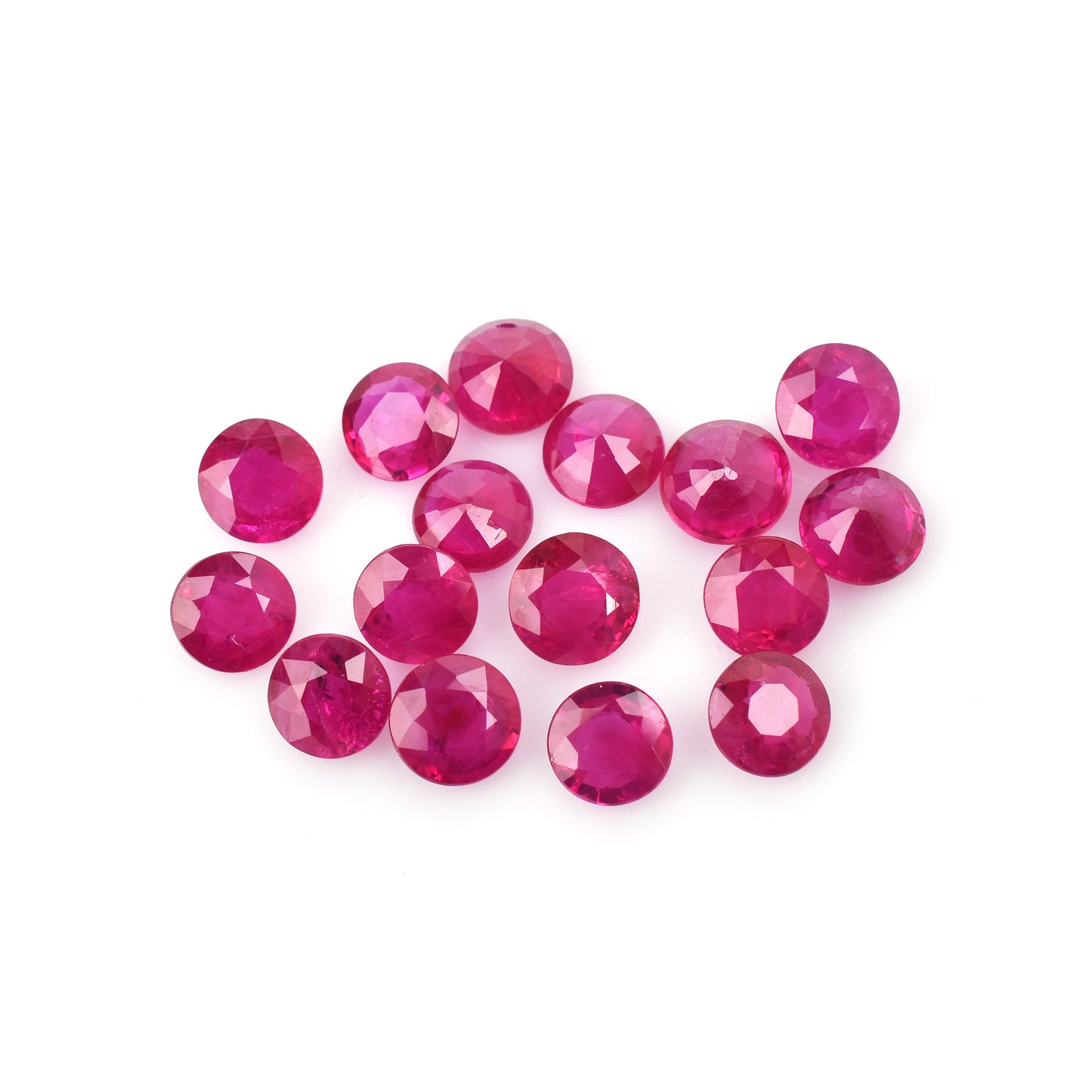0.58 Carat Natural Burma Ruby Heated 5x5mm Reddish Pink Color Round Cut Loose Gemstones for Making Jewellery