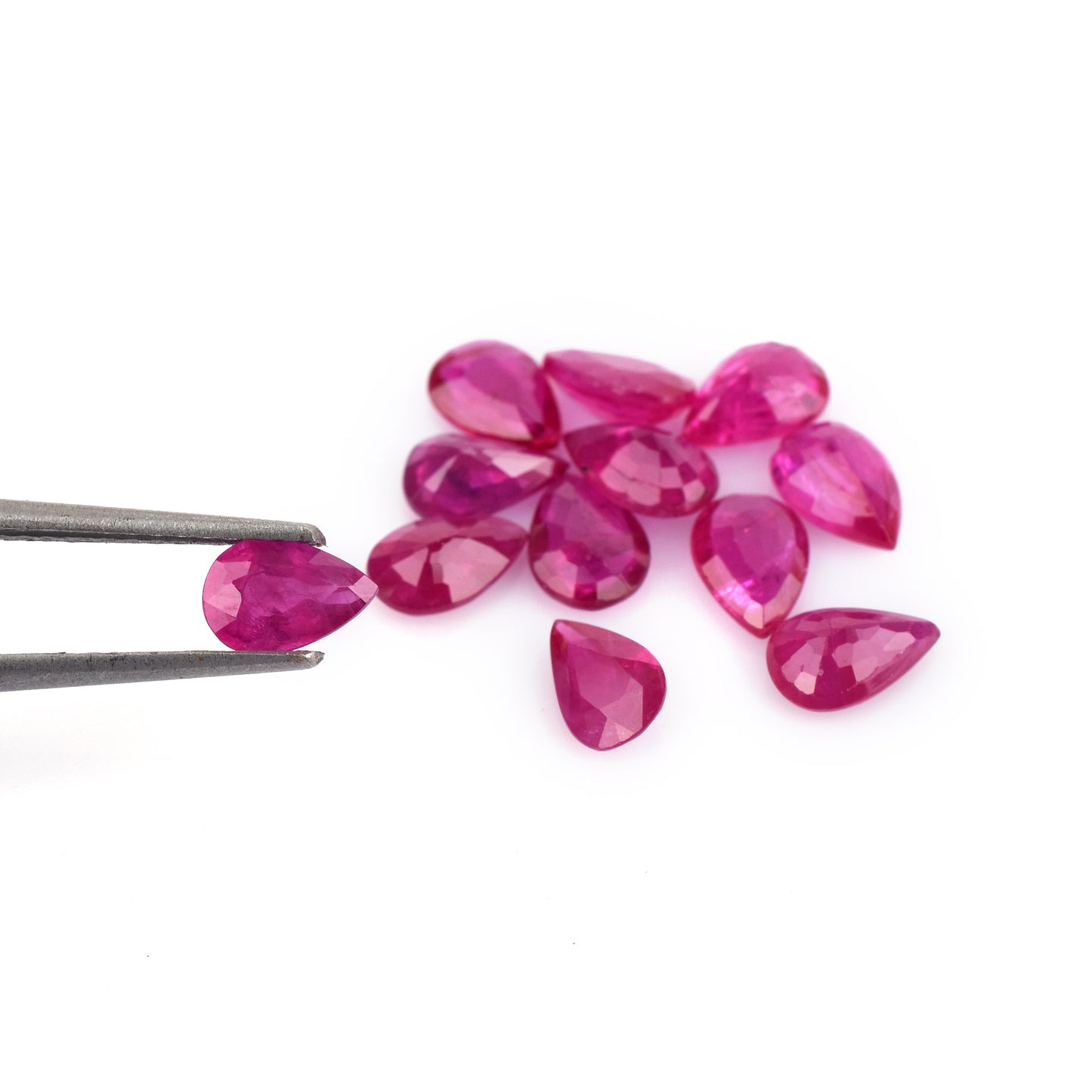 Fine Quality 100% Ruby Mozambique Heat 0.44cts. Pear Shape 4x6 mm Excellent Cut Loose Gemstone for Making Ring Pendant Jewellery