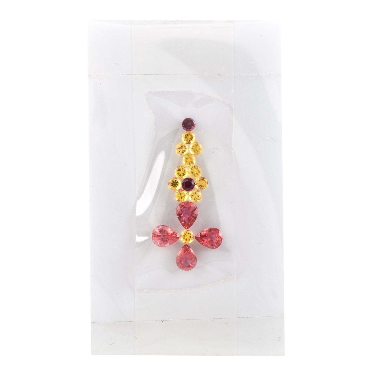 100% Natural Padparadscha Yellow Sapphire Gemstone Round Pear Shapes Necklace Earrings Bracelet Locket Brooch Ring Jewellery Set for Women
