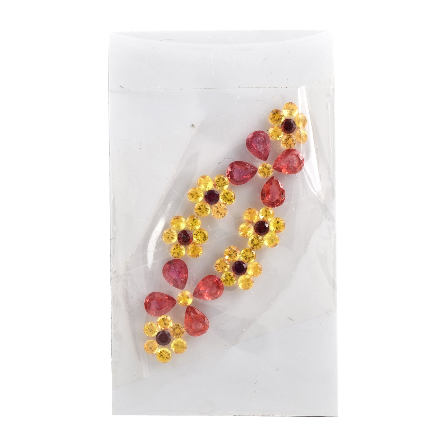 100% Natural Padparadscha Yellow Sapphire Gemstone Round Pear Shapes Necklace Earrings Bracelet Locket Brooch Ring Jewellery Set for Women