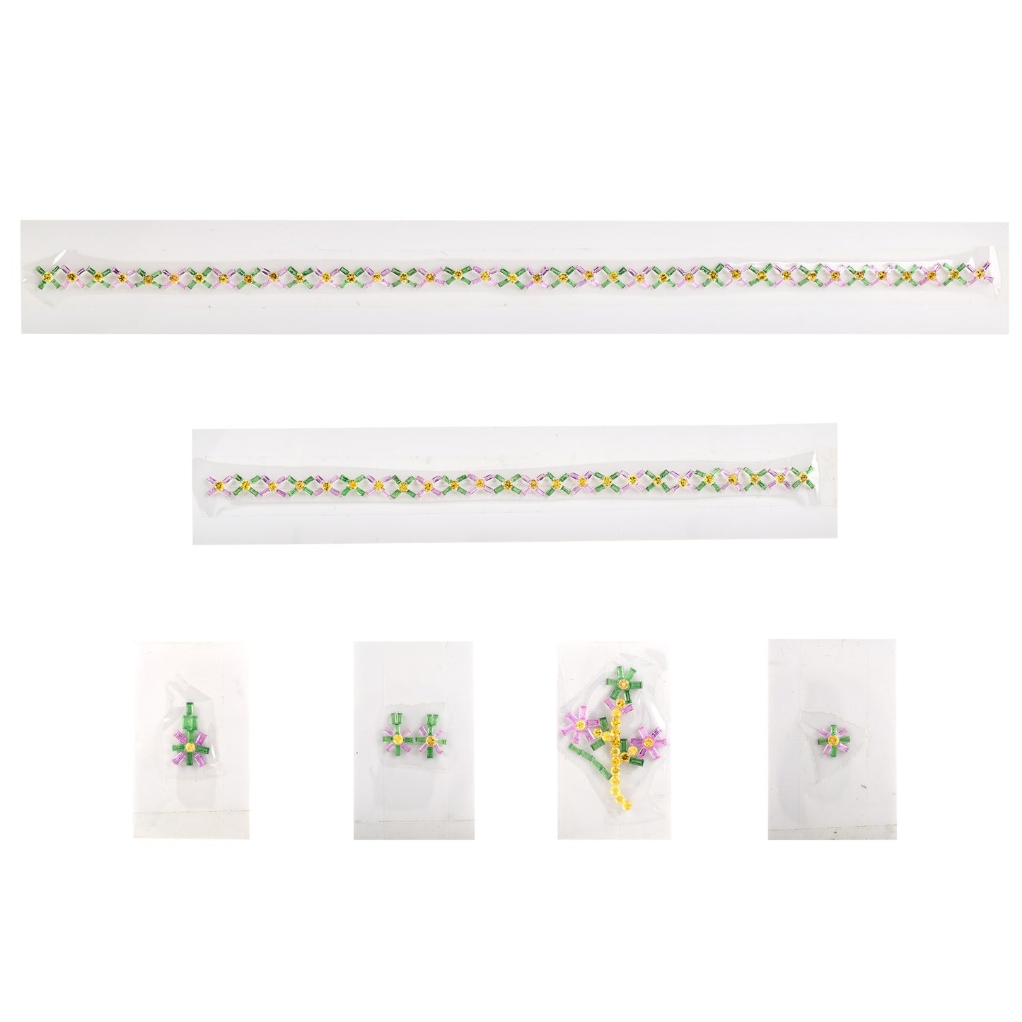 100% Natural Tsavorite Pink & Yellow Sapphire Gemstone Baguettes Round Shapes Necklace Earrings Bracelet Locket Brooch Ring Jewellery Set
