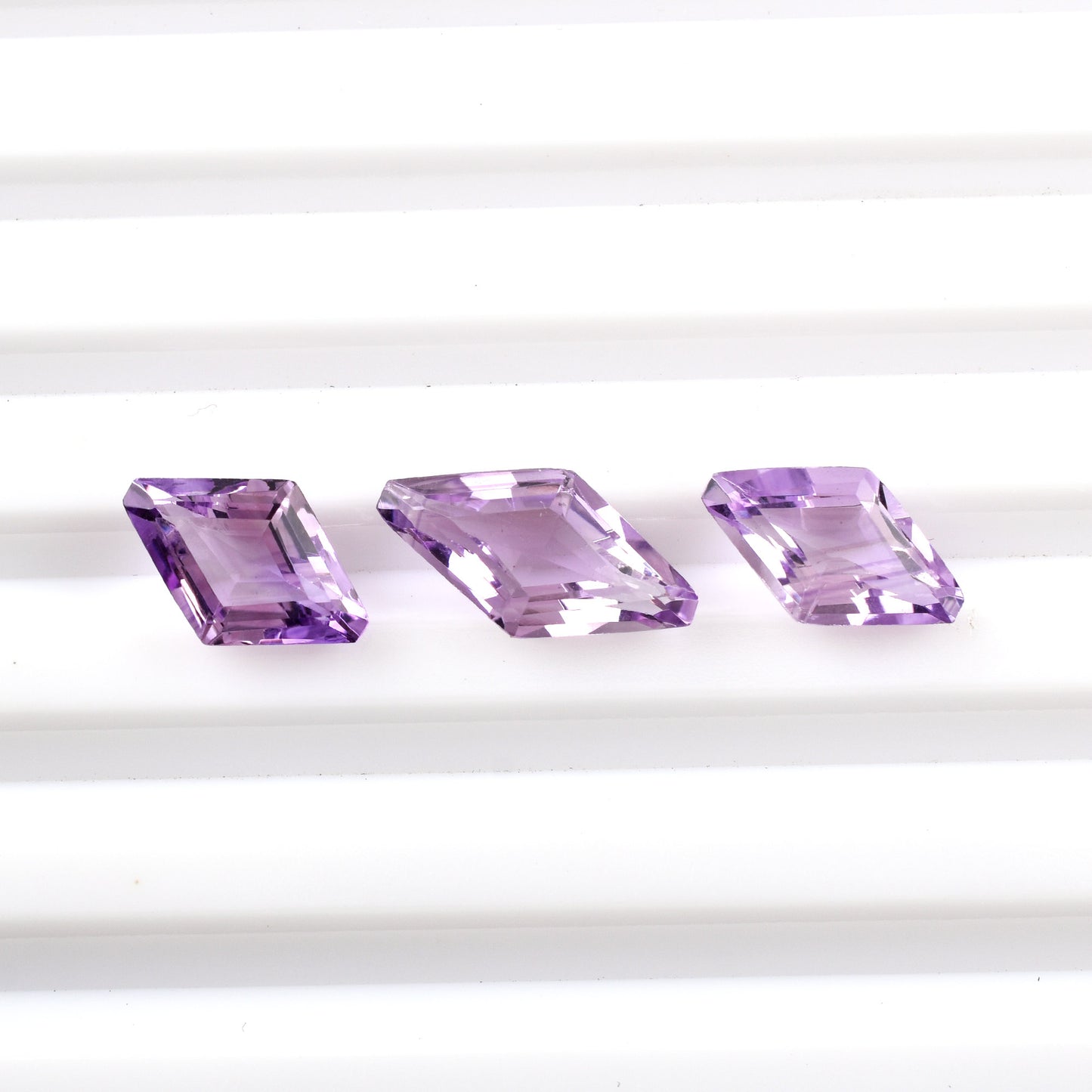 Fine Quality 100% Natural Amethyst Gemstone Fancy Shape 5.70cts. Purple 3-Pcs Set Loose Gemstones for Jewelry Making at a Lowest Price